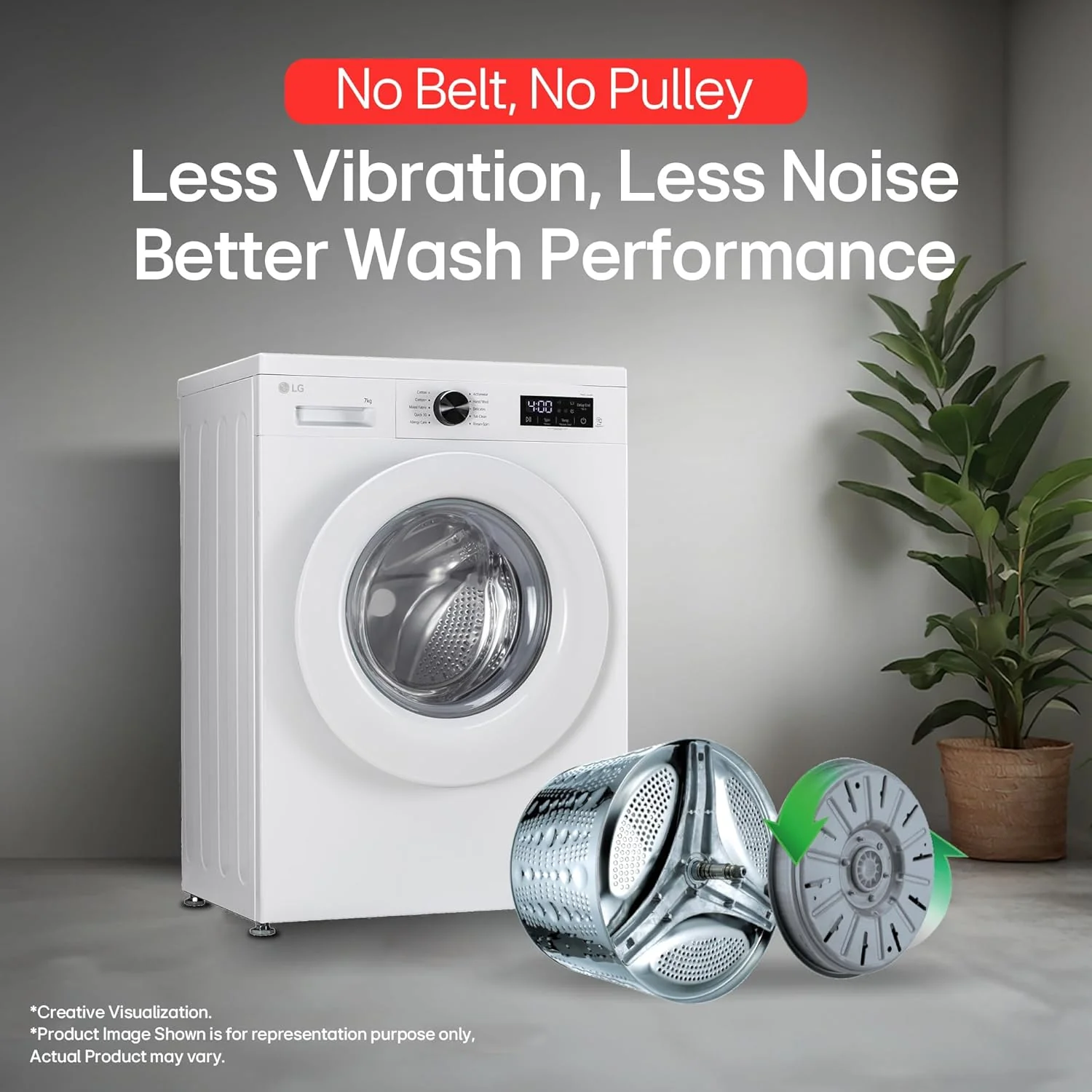 LG Smart Choice, 7 Kg, 5 Star, Steam, Inverter Direct Drive Technology, 6 Motion DD, Fully-Automatic Front Load Washing Machine (FHB1207Z2W, Remove Allergens &amp; Stain, In-Built Heater, Essence White) - Image 9