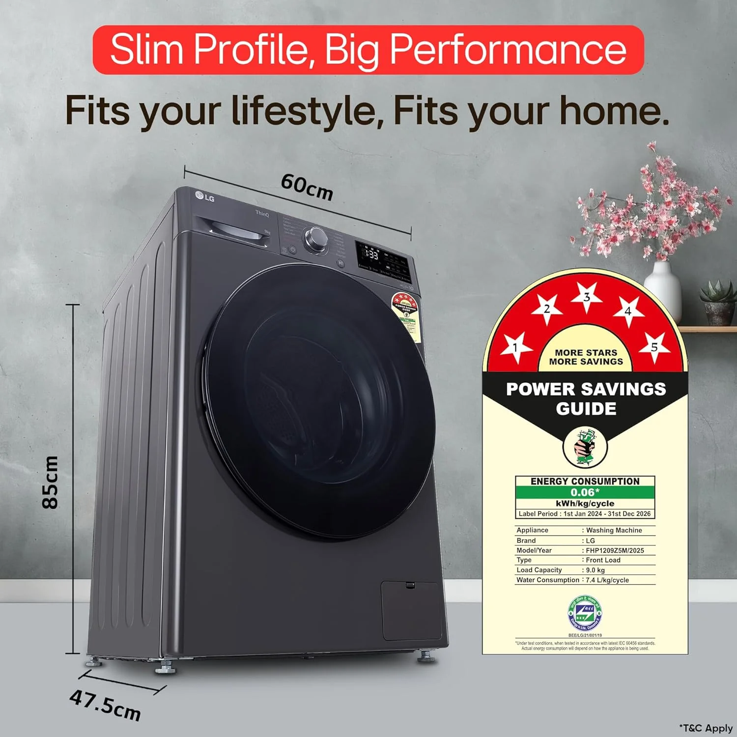 LG Smart Choice, 9 Kg, 5 Star, AI Direct Drive Technology, Steam, 6 Motion DD & Wi-Fi Fully-Automatic Front Load Washing Machine (FHP1209Z5M, Intelligent & Convenient Fabric Care, Middle Black) - Image 16