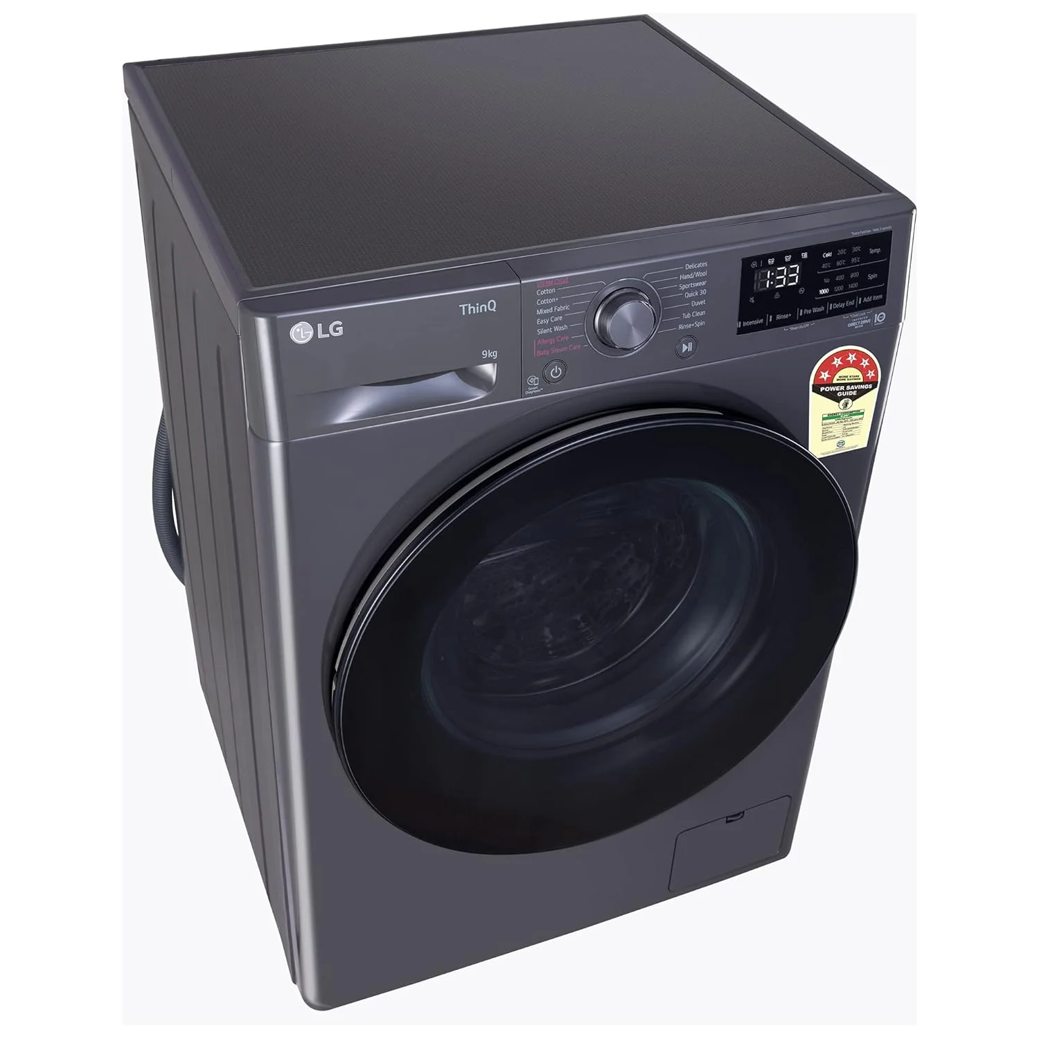 LG Smart Choice, 9 Kg, 5 Star, AI Direct Drive Technology, Steam, 6 Motion DD & Wi-Fi Fully-Automatic Front Load Washing Machine (FHP1209Z5M, Intelligent & Convenient Fabric Care, Middle Black) - Image 4