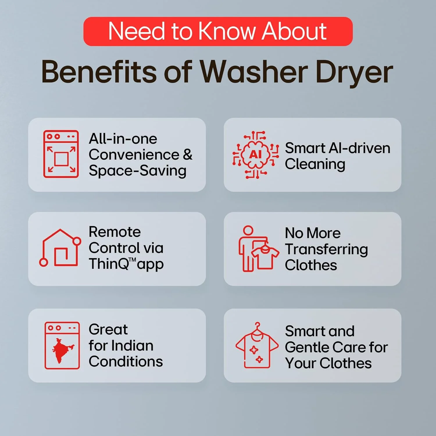 LG Smart Choice, 9 Kg (Wash) / 5 Kg (Dry), Ai Direct Drive Technology, Steam, TurboWash &amp; Wi-Fi Fully Automatic Front Load Washer Dryer (FHD0905SWM, Intelligent &amp; Convenient Fabric Care, Middle Black) - Image 4