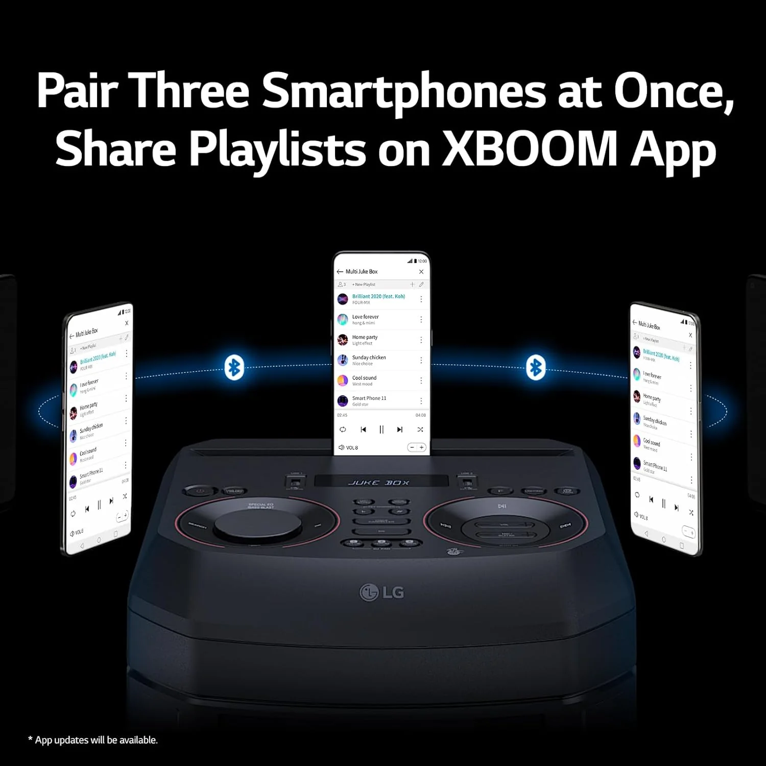 LG XBOOM RNC5 Party Speaker, Multi Color Lighting, Karaoke Feature, 1 Mic + 1 Guitar Input, Wireless Party Link, USB, Bluetooth Connection, XBOOM App - Image 4