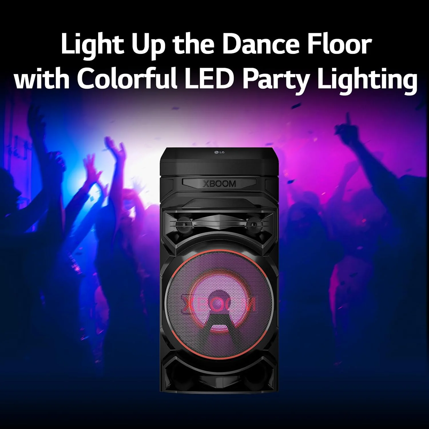 LG XBOOM RNC5 Party Speaker, Multi Color Lighting, Karaoke Feature, 1 Mic + 1 Guitar Input, Wireless Party Link, USB, Bluetooth Connection, XBOOM App - Image 6