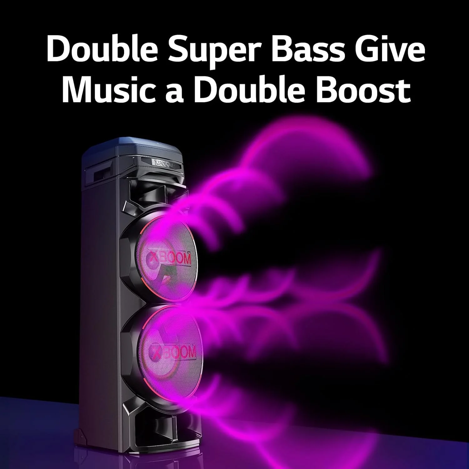 LG XBOOM RNC9 Party Speaker, Multi Color Lighting, Karaoke Feature, 1 Mic + 1 Guitar Input, Wireless Party Link, USB, Bluetooth Connection, XBOOM App - Image 3