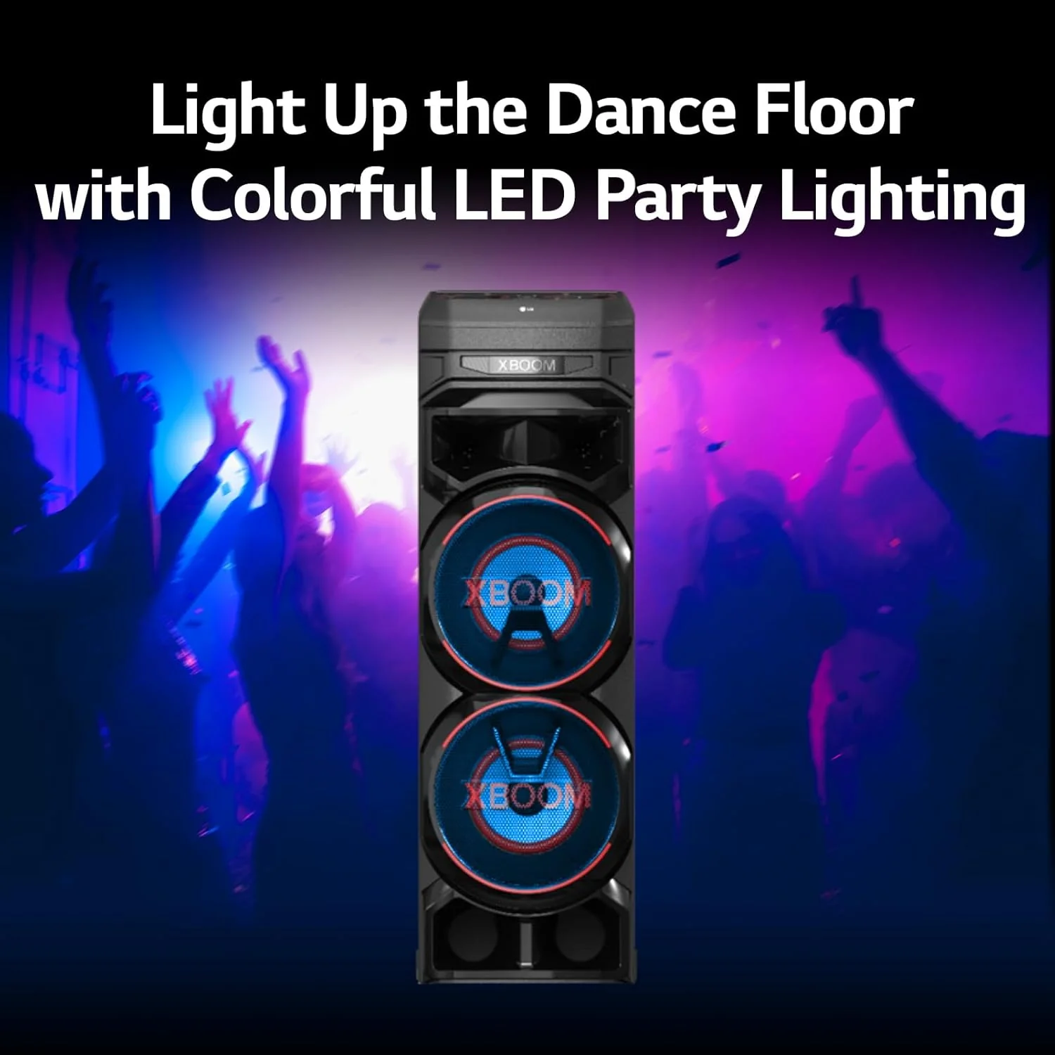 LG XBOOM RNC9 Party Speaker, Multi Color Lighting, Karaoke Feature, 1 Mic + 1 Guitar Input, Wireless Party Link, USB, Bluetooth Connection, XBOOM App - Image 8