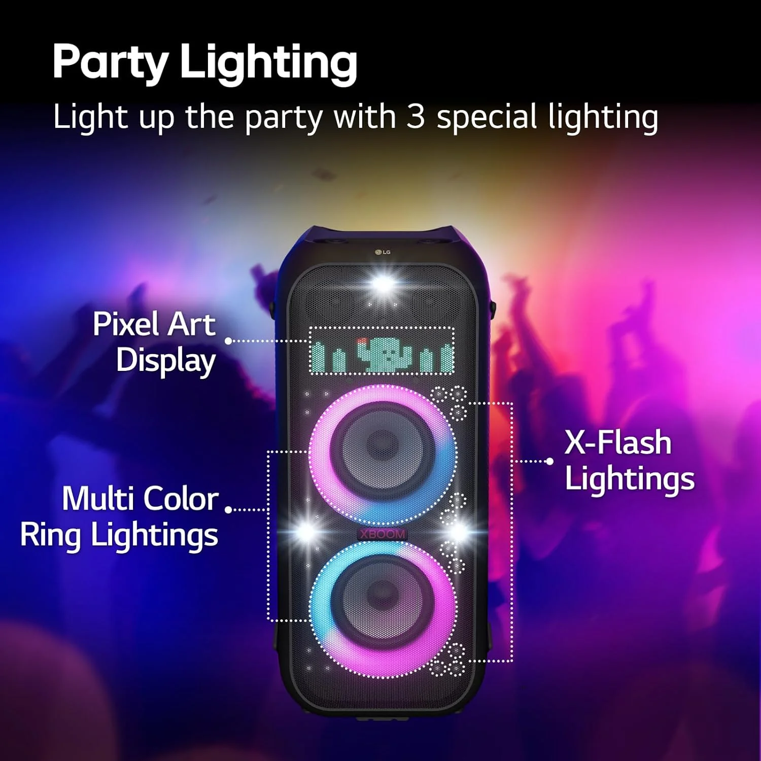 LG XL9T XBOOM Portable Bluetooth Party Speaker with Pixel LED Lighting - Image 9