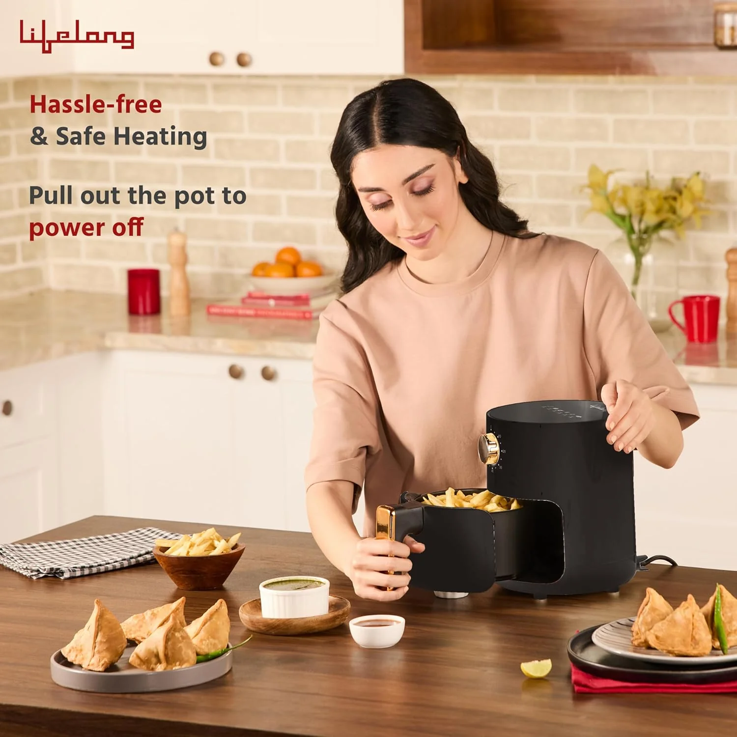 Lifelong 2.5L Air Fryer For Home-800W Small Airfryer Machine To Fry,Bake&amp;Roast With Timer Control-Oil Free Fryer Machine-Electric Air-Fryer With 360° Hot Air Circulation Technology (Llhf26),Black - Image 3