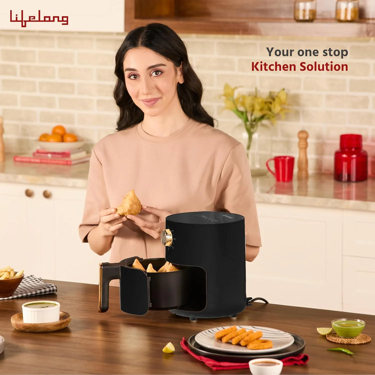 Lifelong 2.5L Air Fryer For Home-800W Small Airfryer Machine To Fry,Bake&amp;Roast With Timer Control-Oil Free Fryer Machine-Electric Air-Fryer With 360° Hot Air Circulation Technology (Llhf26),Black - Image 7