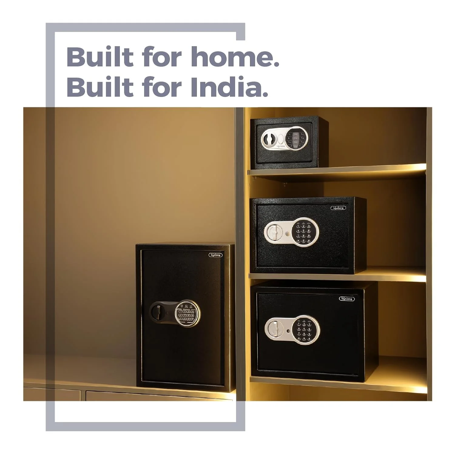 Lifelong 34 L Carbon Steel Digital Safe Locker Box For Home &amp; Office | Inbuilt LED Light | Essential Smart Home Locker for Gold, Jewellery, Cash | Tijori Box, Wardrobe Compatible, 1 Yr Warranty, Black - Image 8