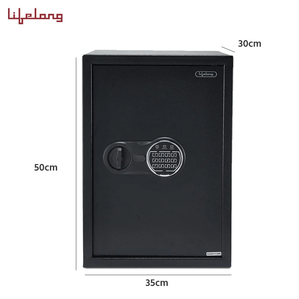 Lifelong 56 L Digital Safe Locker Box For Home & Office | Essential Smart Home Locker For Gold, Jewellery, Cash | Tijori Box | Electoric Keypad & Keys | Wardrobe Compatible, 1 Yr Warranty, Black - Image 2