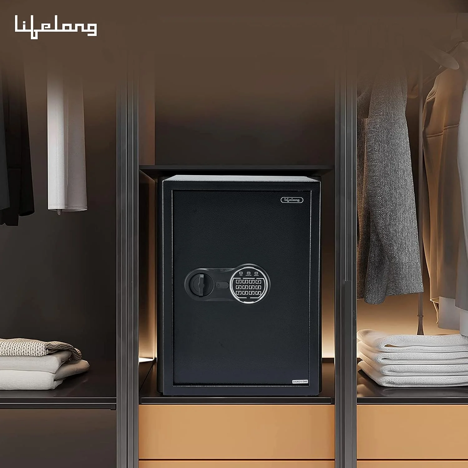 Lifelong 56 L Digital Safe Locker Box For Home & Office | Essential Smart Home Locker For Gold, Jewellery, Cash | Tijori Box | Electoric Keypad & Keys | Wardrobe Compatible, 1 Yr Warranty, Black - Image 4