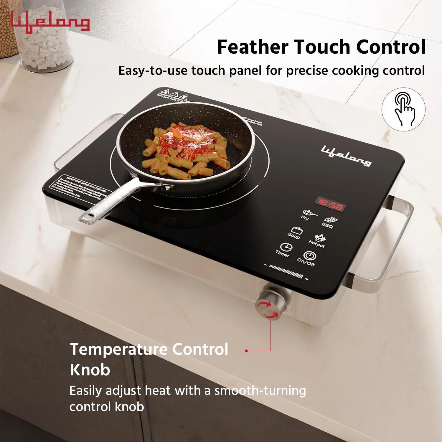 Lifelong LLIRC001 2000W Infrared Induction Stove with Digital Display, Auto Shut-Off & Voltage Protection - Image 4