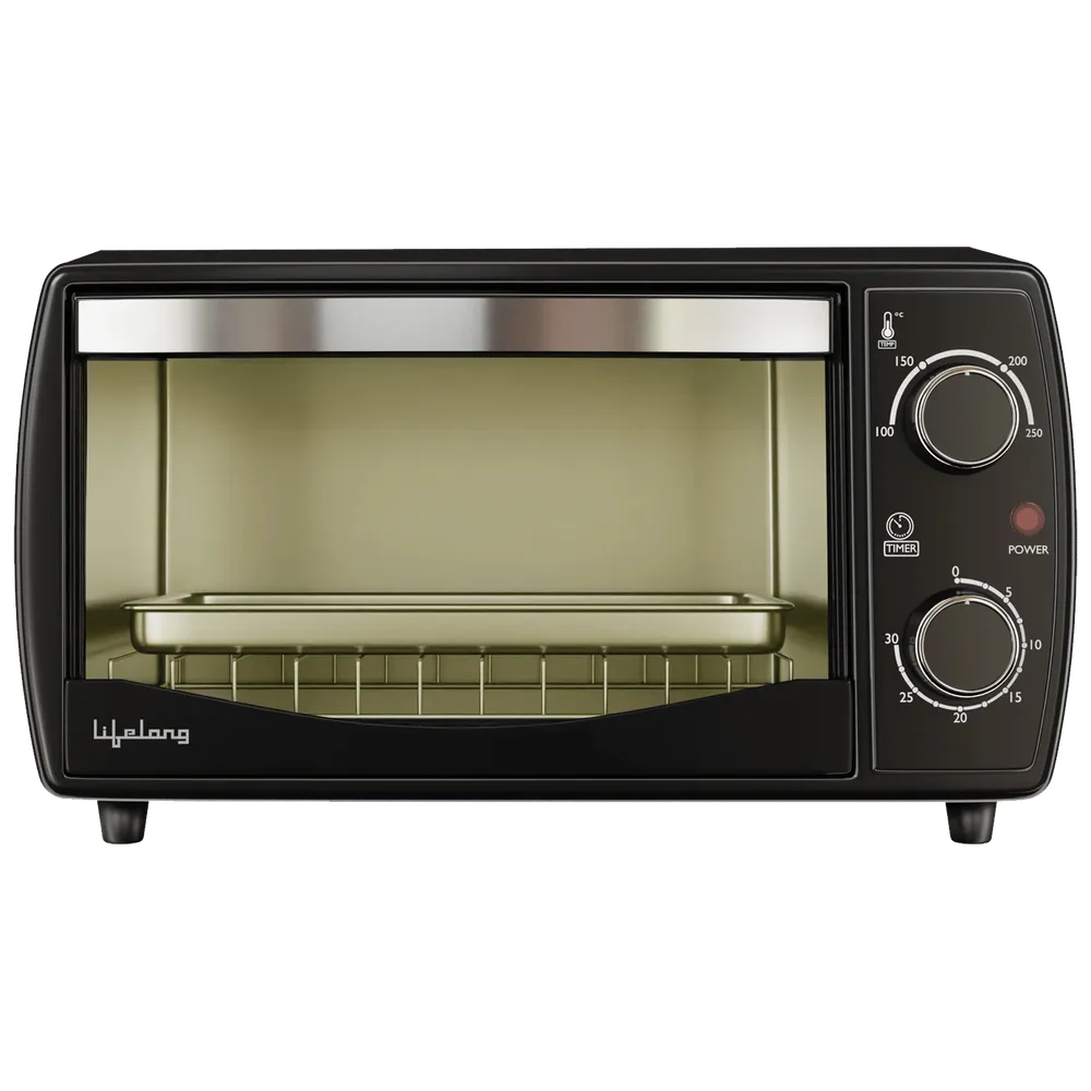 Lifelong OTG 10 Litre β Electric Oven Toaster Griller for Kitchen- 1000 W Auto Shut Off & 30 Minute Timer Control β Machine for Baking Pizza, Cake, Grilling Chicken & Toasting Bread at Home (LLOT10)