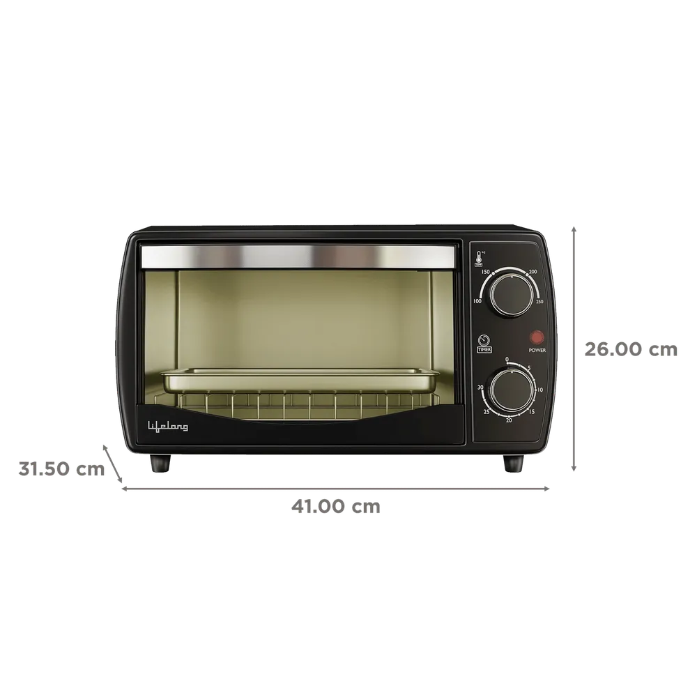 Lifelong OTG 10 Litre β Electric Oven Toaster Griller for Kitchen- 1000 W Auto Shut Off & 30 Minute Timer Control β Machine for Baking Pizza, Cake, Grilling Chicken & Toasting Bread at Home (LLOT10) - Image 2
