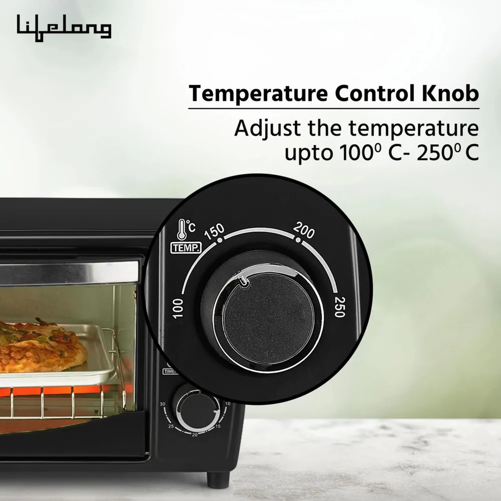 Lifelong OTG 10 Litre β Electric Oven Toaster Griller for Kitchen- 1000 W Auto Shut Off & 30 Minute Timer Control β Machine for Baking Pizza, Cake, Grilling Chicken & Toasting Bread at Home (LLOT10) - Image 3