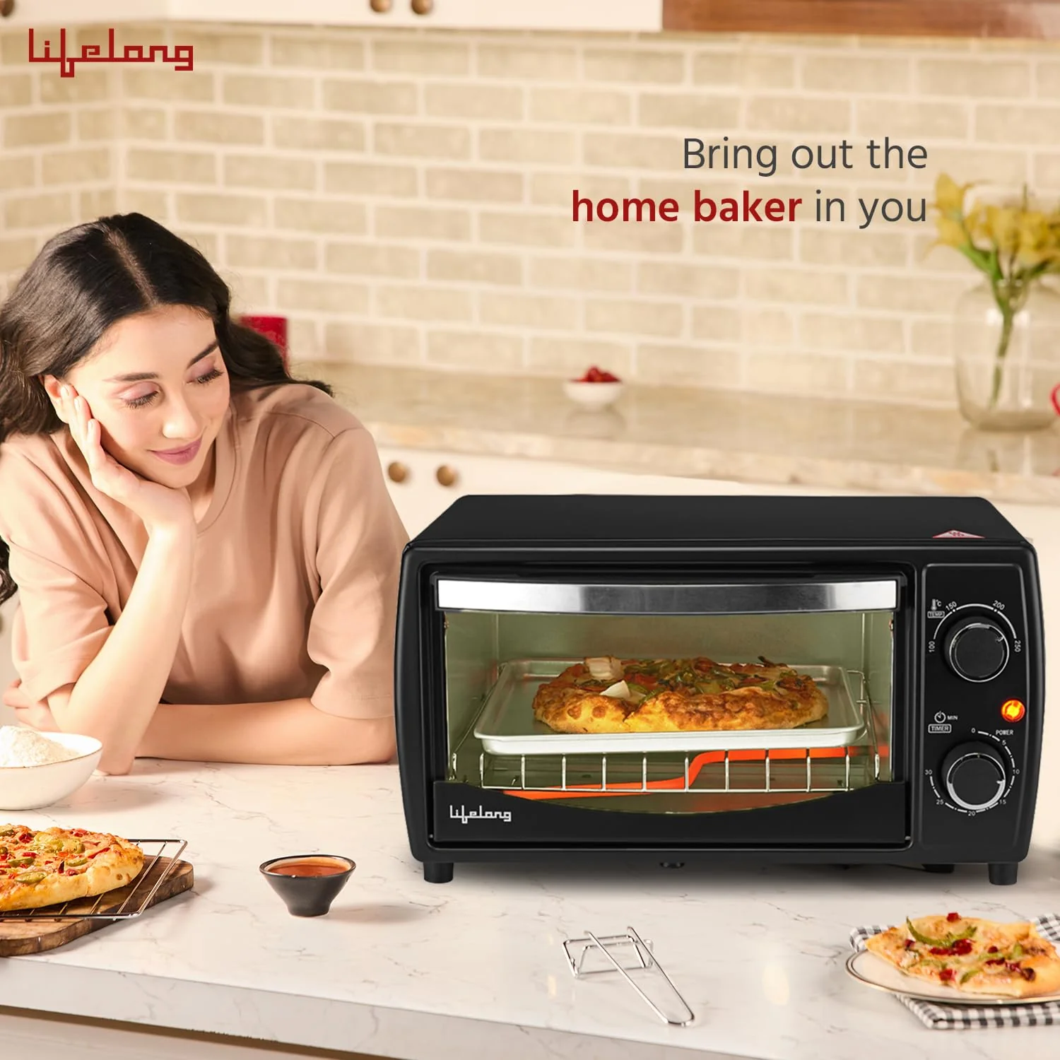 Lifelong OTG 10 Litre - Electric Oven Toaster Griller for Kitchen- 1000 W Auto Shut Off & 30 Minute Timer Control - Machine for Baking Pizza, Cake, Grilling Chicken & Toasting Bread at Home (LLOT10) - Image 10