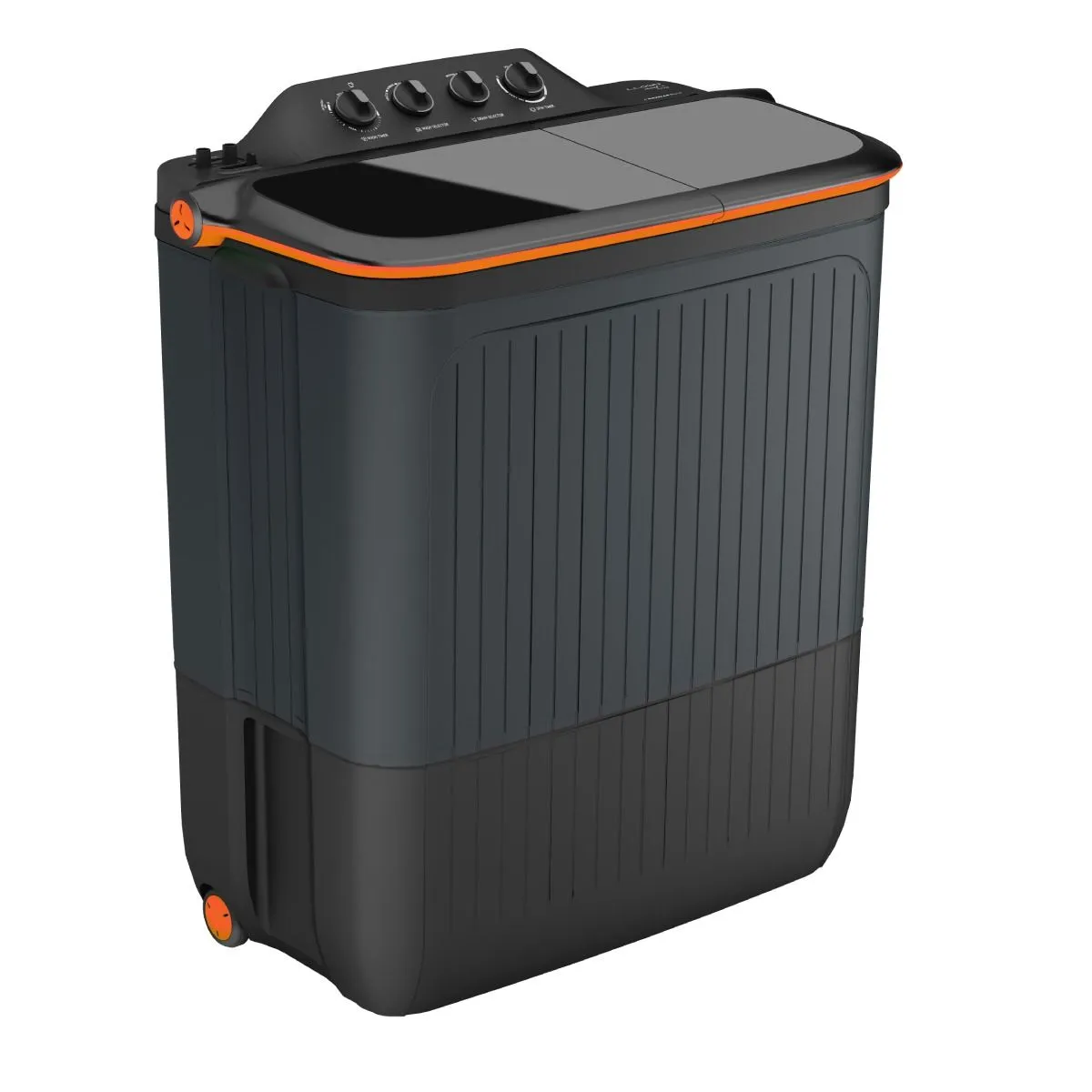 Lloyd 7.50 kg GLWMS75AVGEL elante 5 Star Semi Automatic Top Loading Washing Machine (Black & Orange) - Image 2