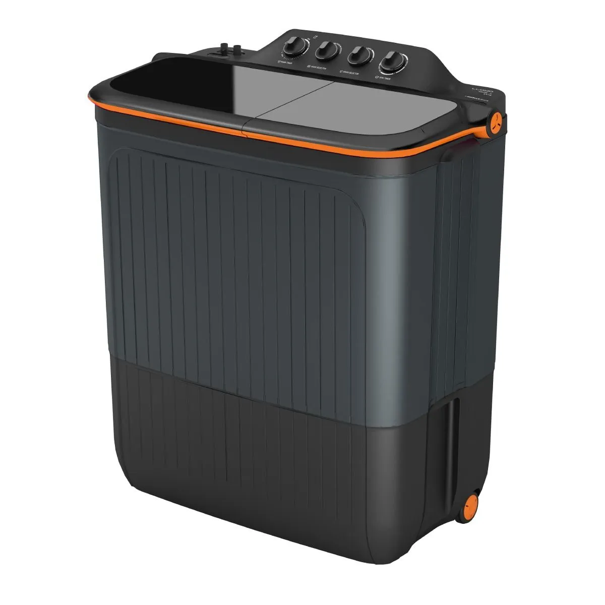 Lloyd 7.50 kg GLWMS75AVGEL elante 5 Star Semi Automatic Top Loading Washing Machine (Black & Orange) - Image 3