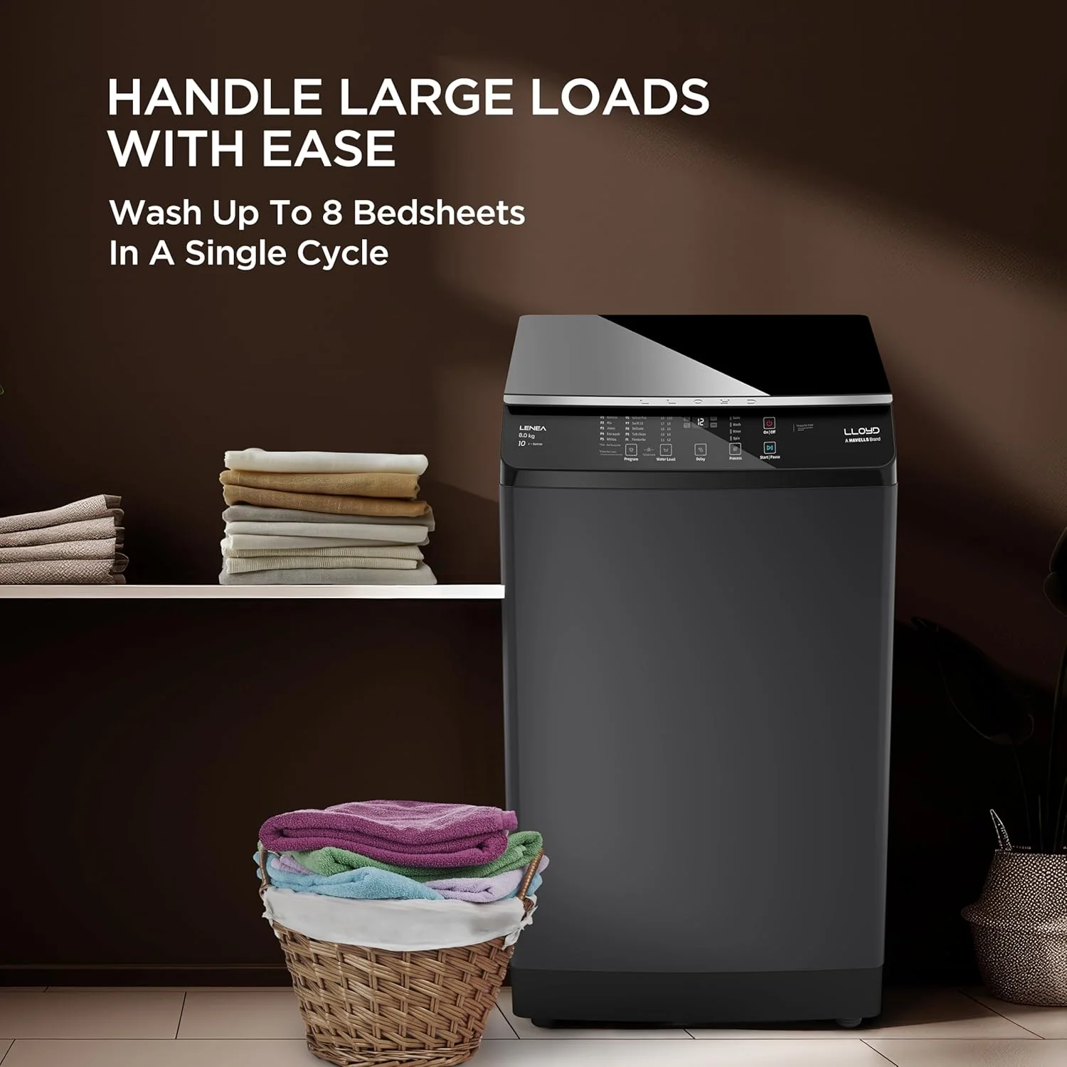 Lloyd 8 kg 5 Star Fully Automatic Top Load Washing Machine I 5D Ultra Wash with Dual Detergent Case (GLWT805L50EB, Ebony Black) - Image 3