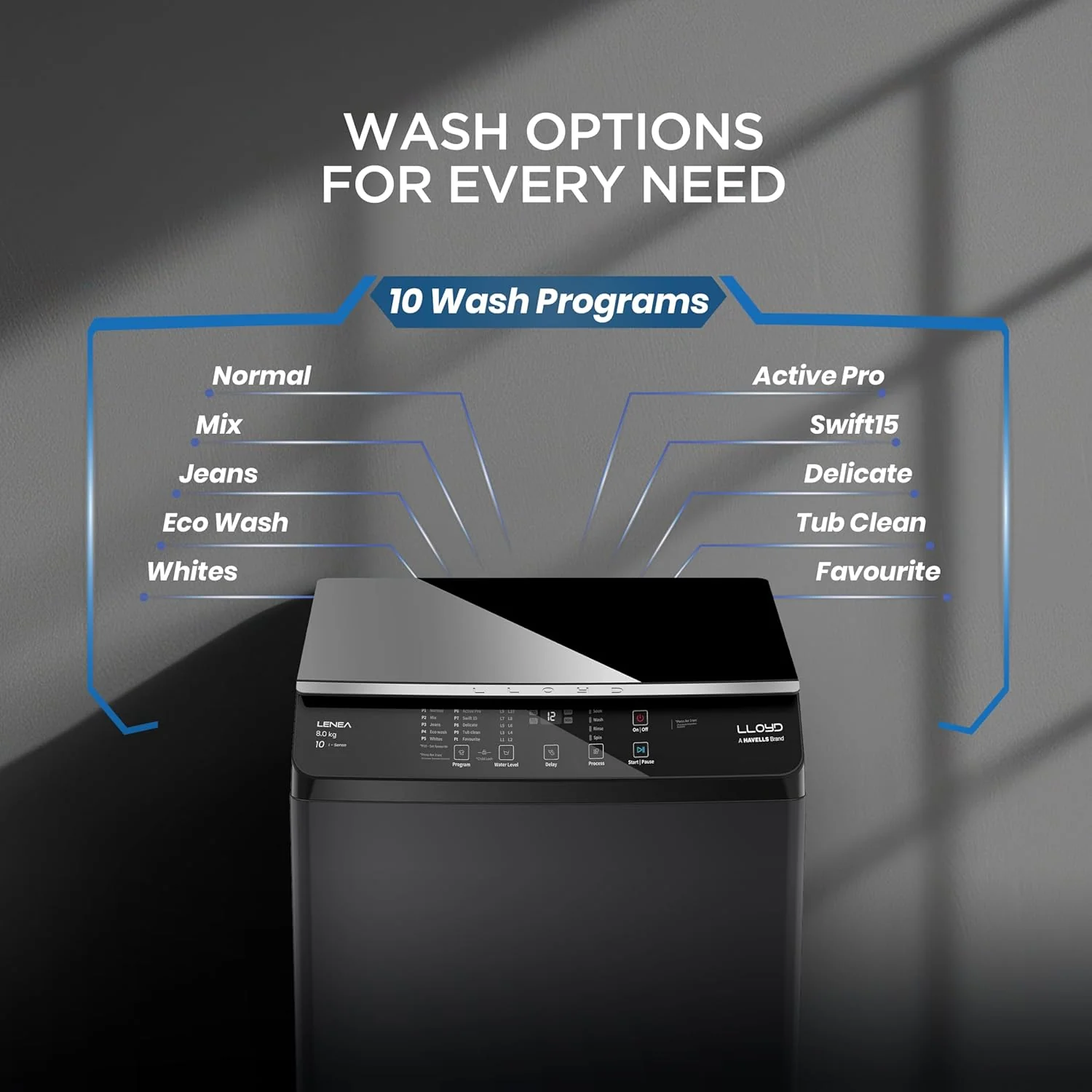 Lloyd 8 kg 5 Star Fully Automatic Top Load Washing Machine I 5D Ultra Wash with Dual Detergent Case (GLWT805L50EB, Ebony Black) - Image 4
