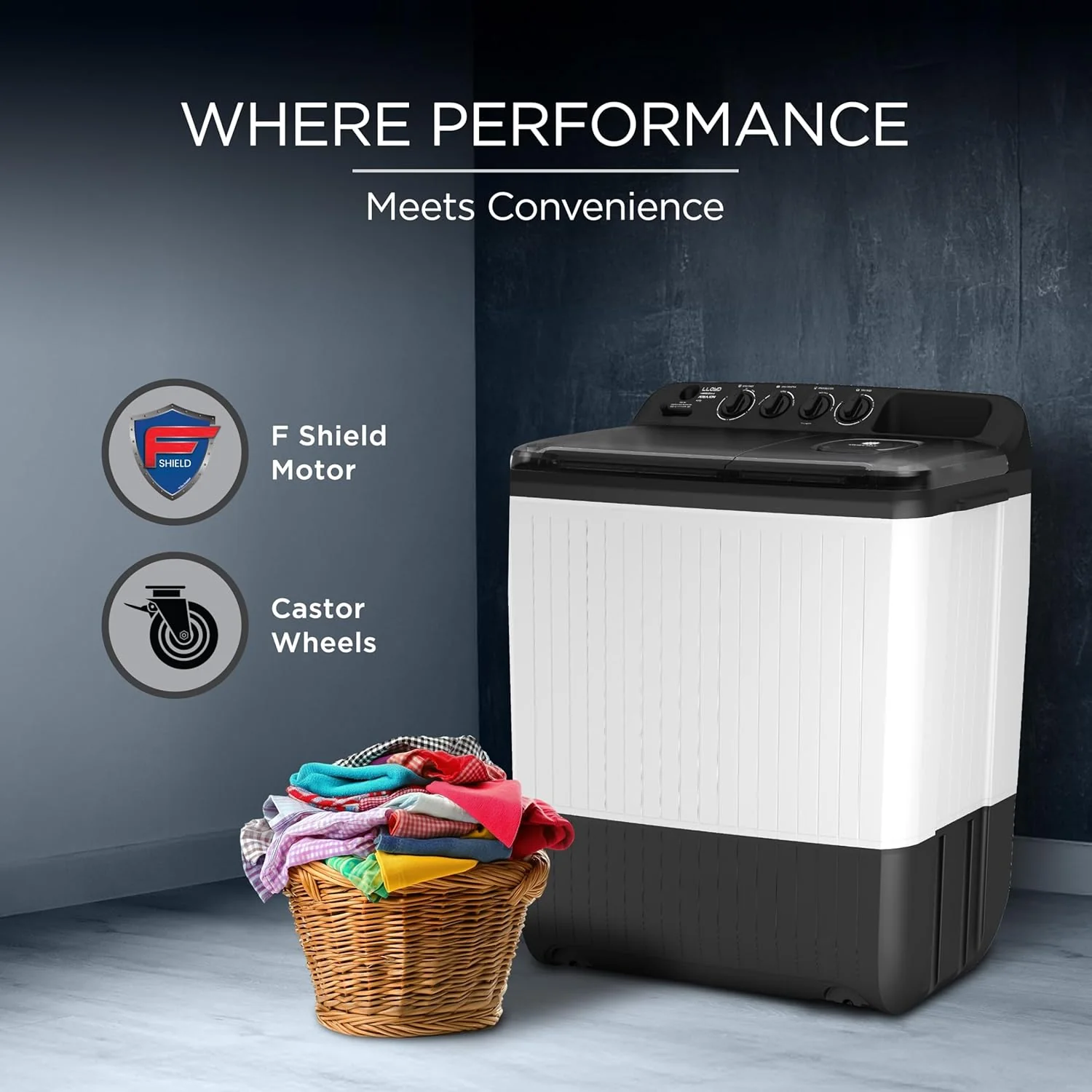 Lloyd 9 kg 5 Star Semi Automatic Top Load Washing Machine |1300 RPM | Detergent Storage Zone | 3 Wash Programs | Swift Dry | Magic Filter, (GLWS905AONDG, Dark Grey and White) - Image 12
