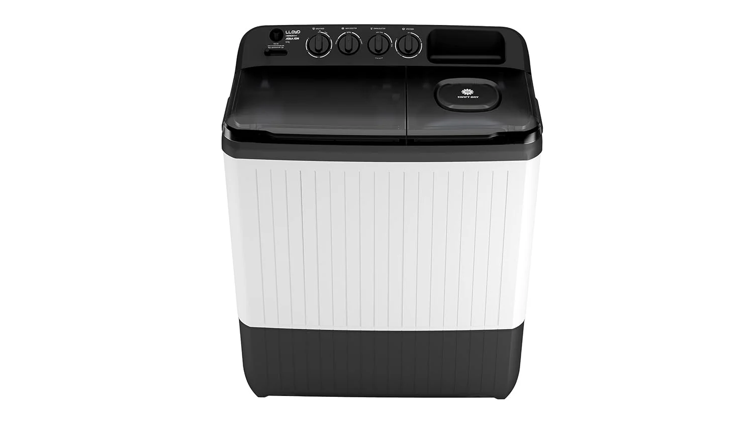 Lloyd 9 kg 5 Star Semi Automatic Top Load Washing Machine |1300 RPM | Detergent Storage Zone | 3 Wash Programs | Swift Dry | Magic Filter, (GLWS905AONDG, Dark Grey and White) - Image 2