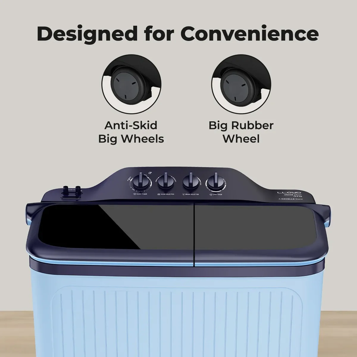Lloyd GLWS125EPHIB Elante Pluss 12 Kg 5 Star Semi-Automatic Top Load Washing Machine Indigo Blue - Image 6