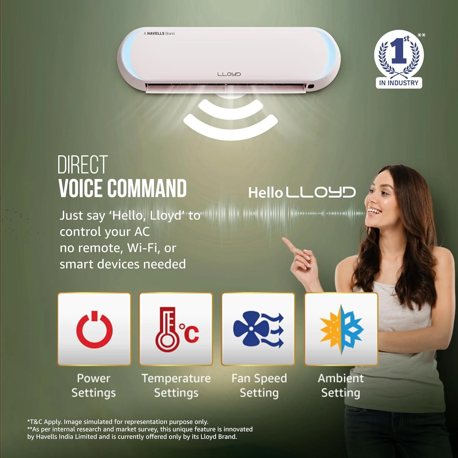 Lloyd Stellar Art 1.5Ton 5 Star Wi-Fi Inverter Split AC (6 in 1 Expandable,Mood Lighting, In-Built Air Purifier, Direct Voice Command, White & Blush Pink, New Launch GLS18V5FWLGT) - Image 5