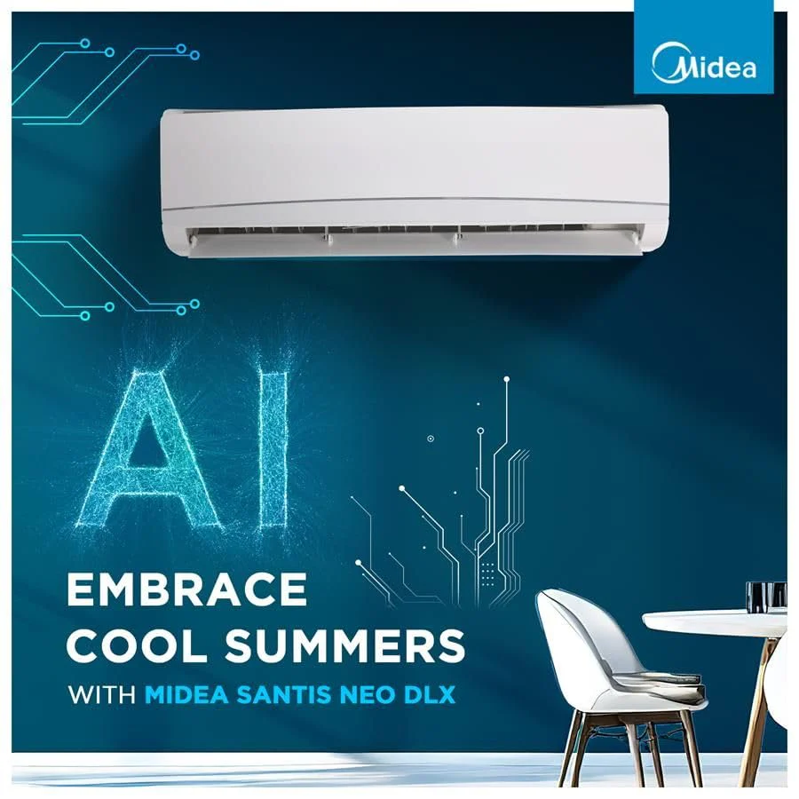 Midea 2 Ton 3 Star Split Inverter AC - White  (24K 3 Star Santis Neo DLX Inverter R32 Split AC, Copper Condenser) - Image 4