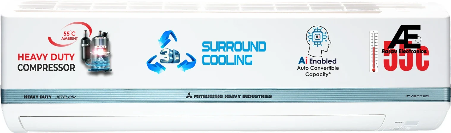 Mitsubishi 2.15 Ton 2 Star Heavy Duty Hybrid Split AC, DXK25CAPDA (Desert Xtreme Kooling, Jetta Series, 2026)