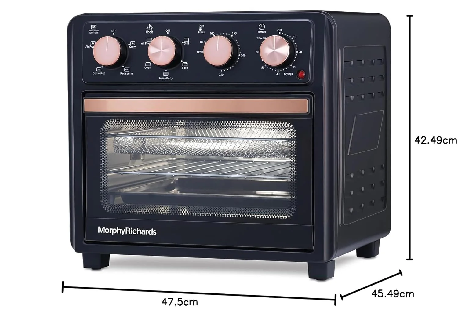 Morphy Richards AirCrisp 25 Litre Air Fryer Oven| In built Air Fryer and OTG| Capacity - 25L|Product Warranty - 2 Years|Black and Rose Gold - Image 2