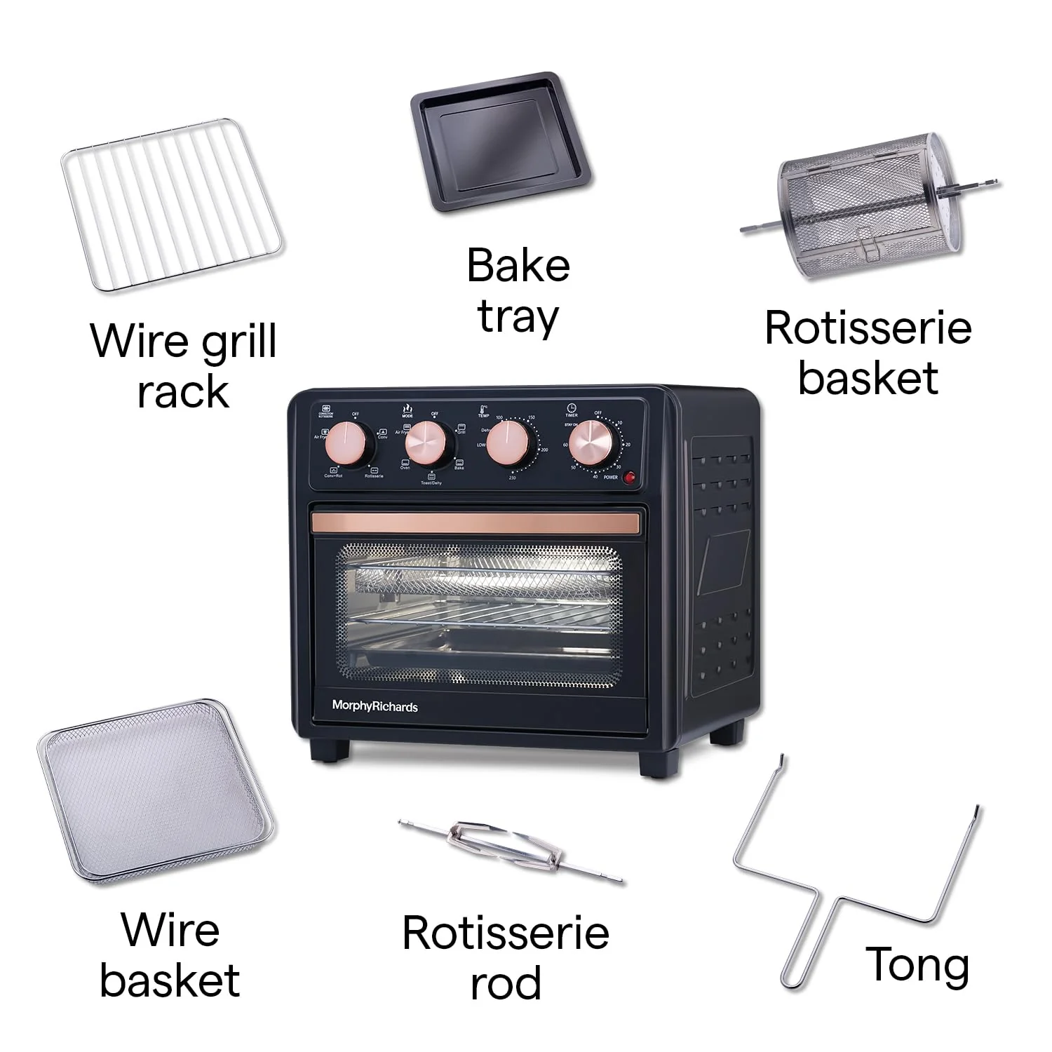 Morphy Richards AirCrisp 25 Litre Air Fryer Oven| In built Air Fryer and OTG| Capacity - 25L|Product Warranty - 2 Years|Black and Rose Gold - Image 3