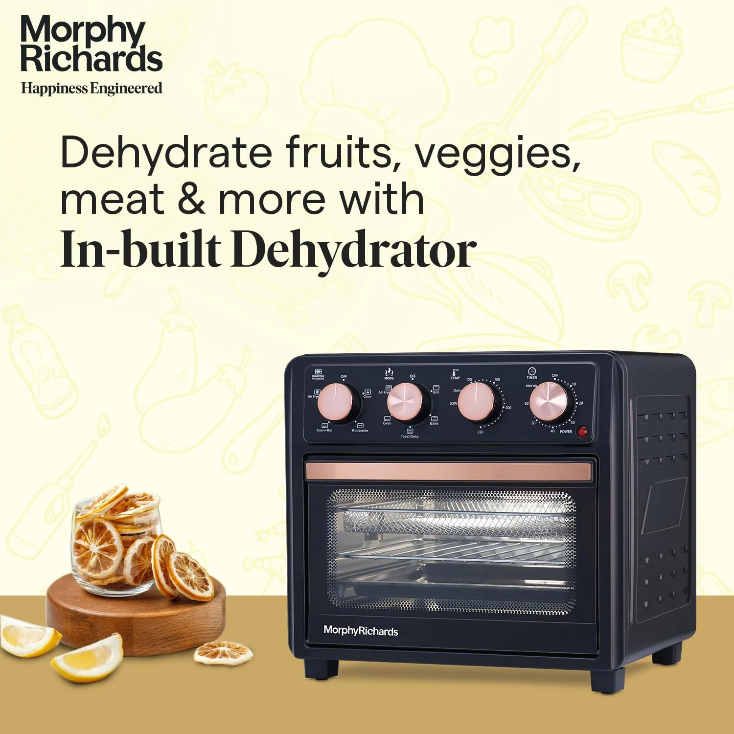 Morphy Richards AirCrisp 25 Litre Air Fryer Oven| In built Air Fryer and OTG| Capacity - 25L|Product Warranty - 2 Years|Black and Rose Gold - Image 5