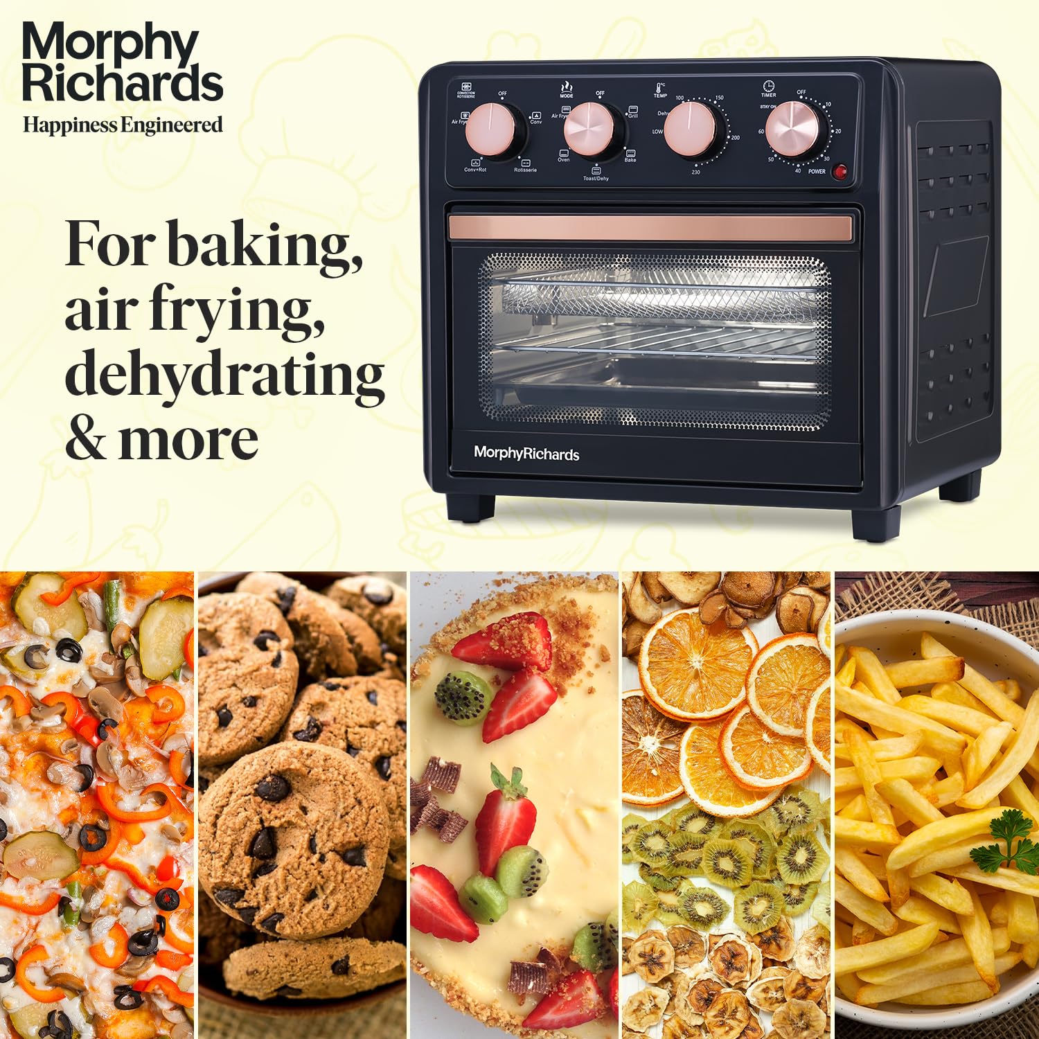 Morphy Richards AirCrisp 25 Litre Air Fryer Oven| In built Air Fryer and OTG| Capacity - 25L|Product Warranty - 2 Years|Black and Rose Gold - Image 8