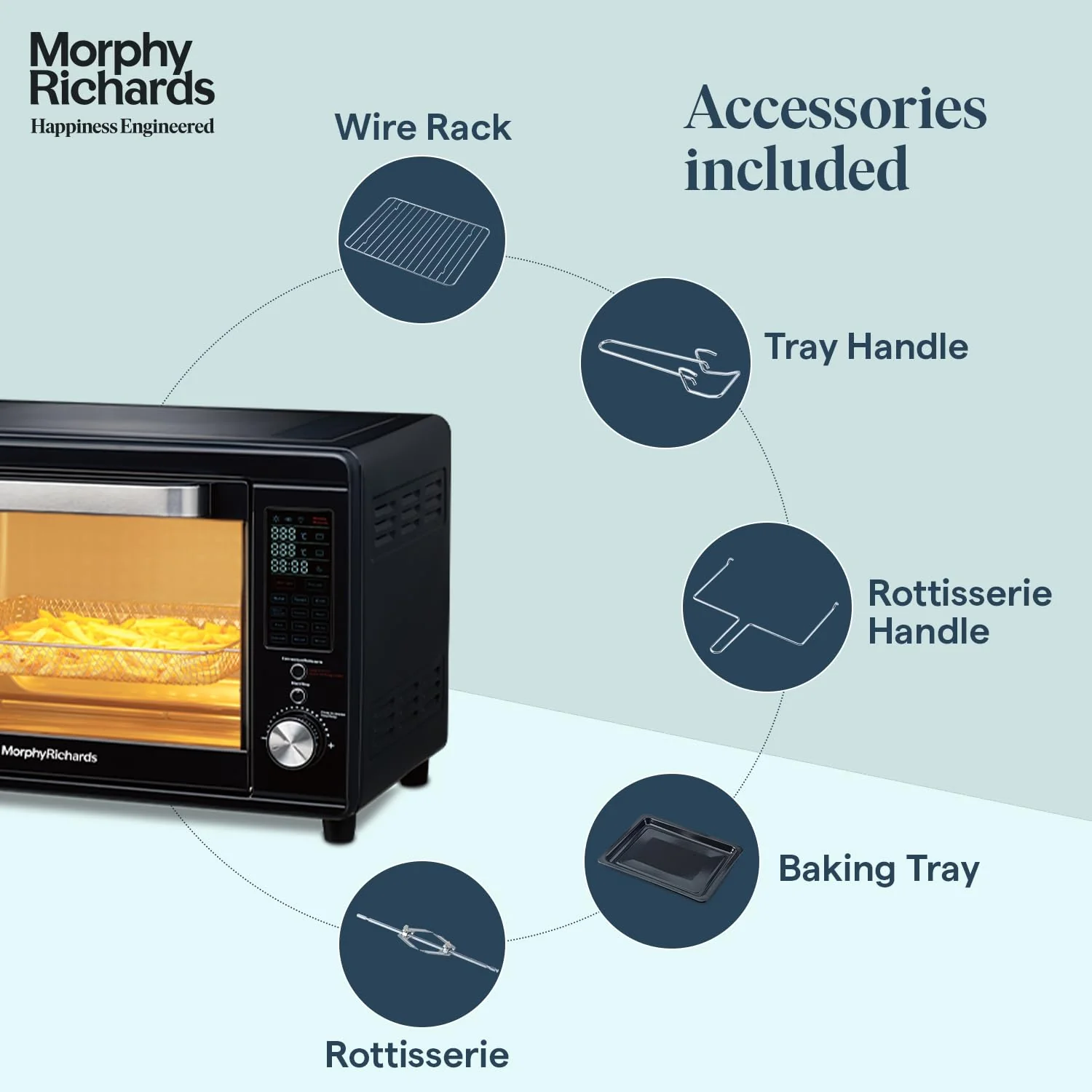 Morphy Richards Digital Otg Oven For Kitchen|29 Litre Oven Toaster Griller W/ 13 Preset Menu|Rotisserie,Convection W/In-Built Air-Fryer &amp; Dehydrator Function|2-Yr Warranty By Brand|Deep Blue-2000 W - Image 3