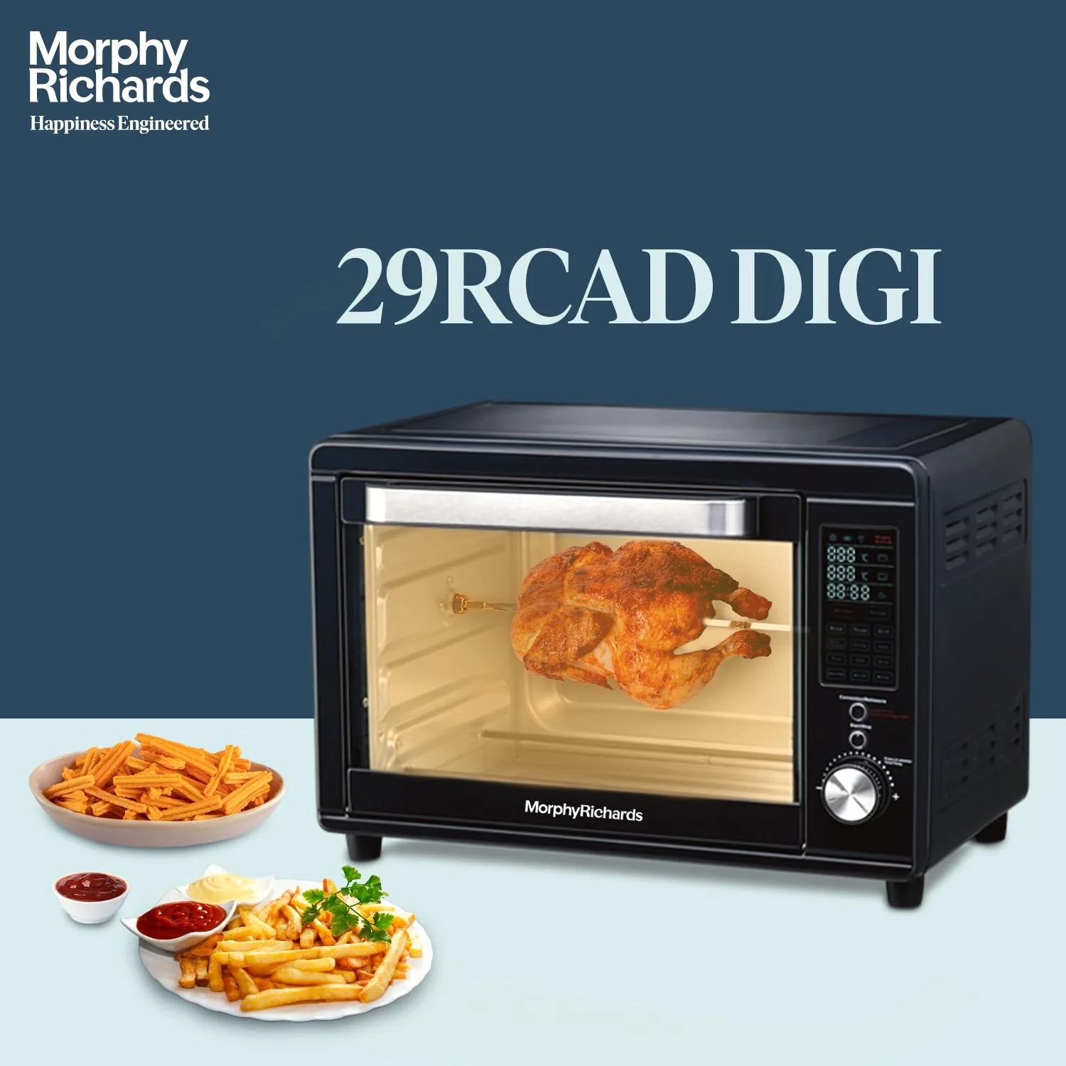 Morphy Richards Digital Otg Oven For Kitchen|29 Litre Oven Toaster Griller W/ 13 Preset Menu|Rotisserie,Convection W/In-Built Air-Fryer &amp; Dehydrator Function|2-Yr Warranty By Brand|Deep Blue-2000 W - Image 4