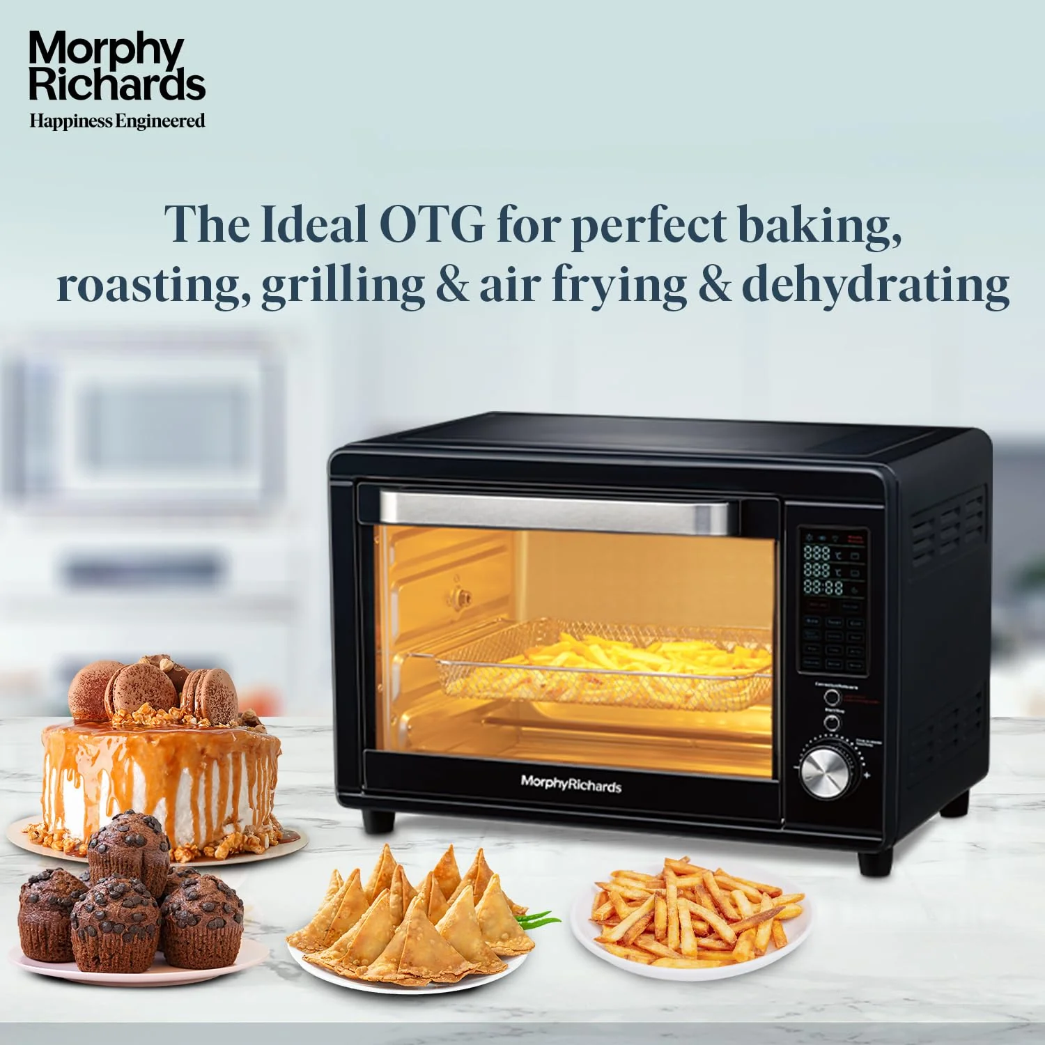 Morphy Richards Digital Otg Oven For Kitchen|29 Litre Oven Toaster Griller W/ 13 Preset Menu|Rotisserie,Convection W/In-Built Air-Fryer &amp; Dehydrator Function|2-Yr Warranty By Brand|Deep Blue-2000 W - Image 6