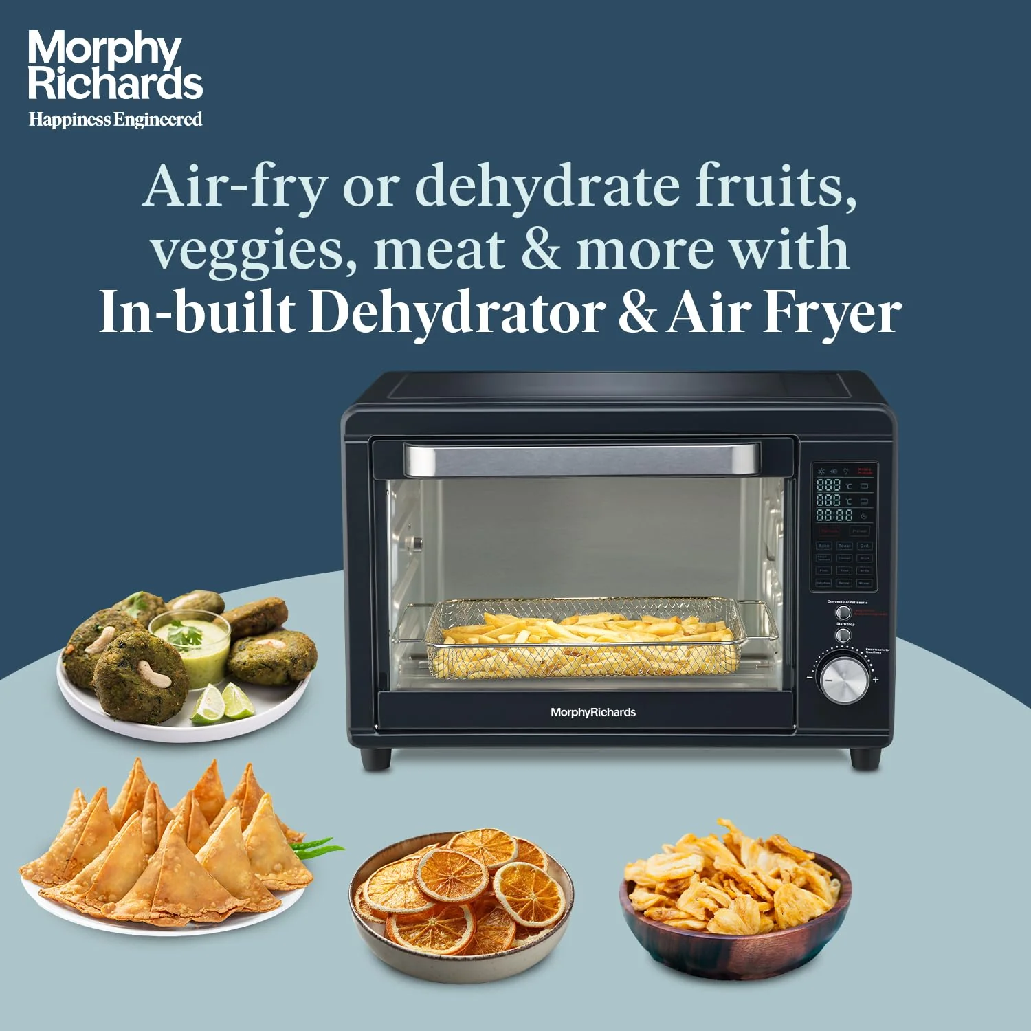 Morphy Richards Digital Otg Oven For Kitchen|29 Litre Oven Toaster Griller W/ 13 Preset Menu|Rotisserie,Convection W/In-Built Air-Fryer &amp; Dehydrator Function|2-Yr Warranty By Brand|Deep Blue-2000 W - Image 7