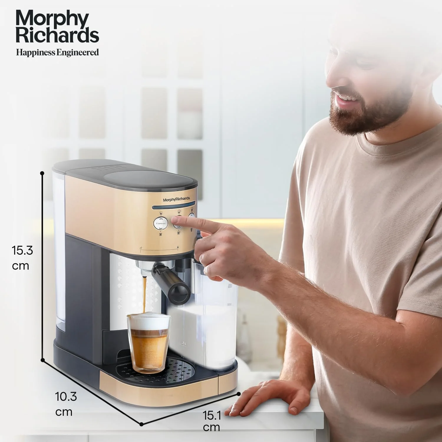 Morphy Richards Kaffeto 1350 W Milk Frother and Coffee Maker - Image 2