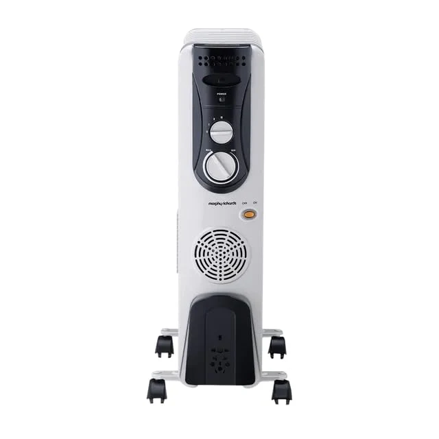 Morphy Richards OFR 09F 2400W Oil Filled Radiator Room Heater | 9 Fin | PTC Fan Heater | Adjustable Thermostat | Overheat Protection | Castor Wheels | Silent Operation | 2 Year Warranty | Grey - Image 4