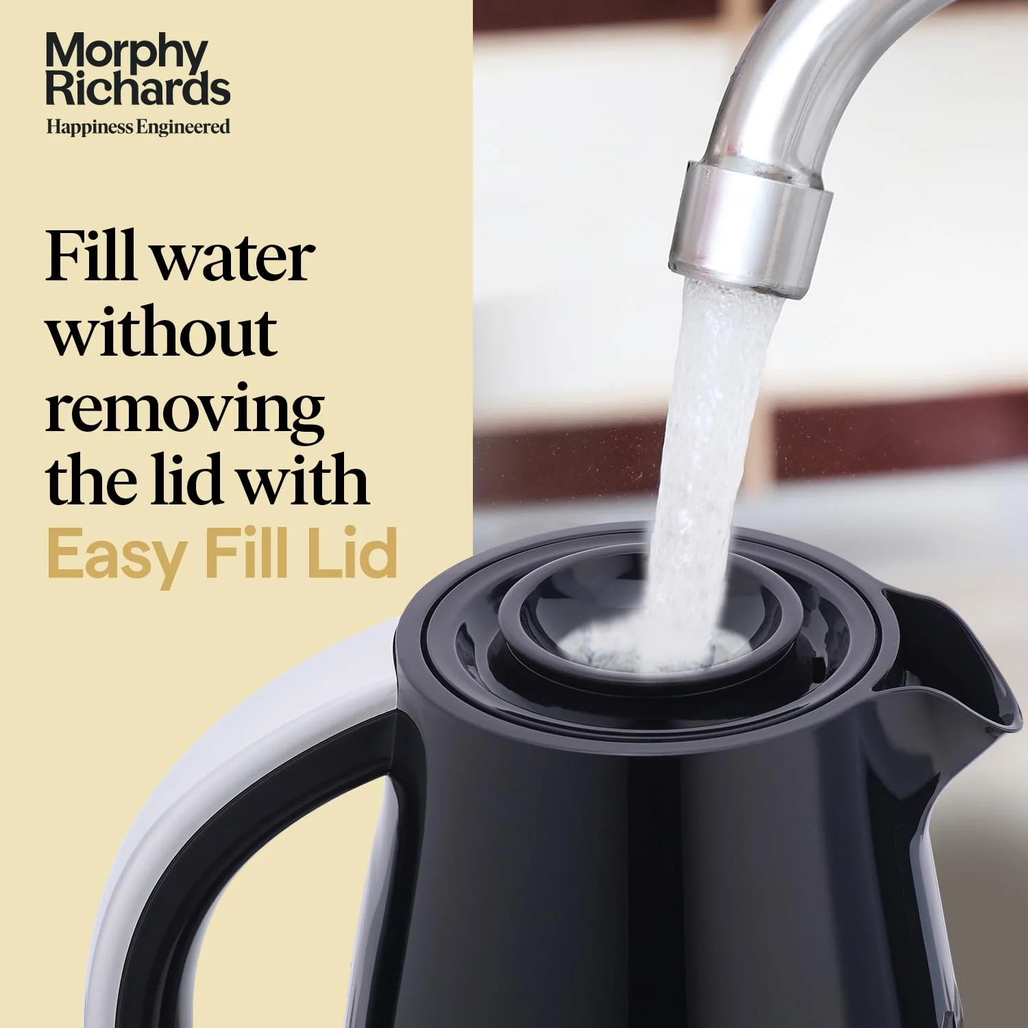 Morphy Richards Plastic Hive Series 1.5L Kettle, 1500 Watt, Black - Image 3