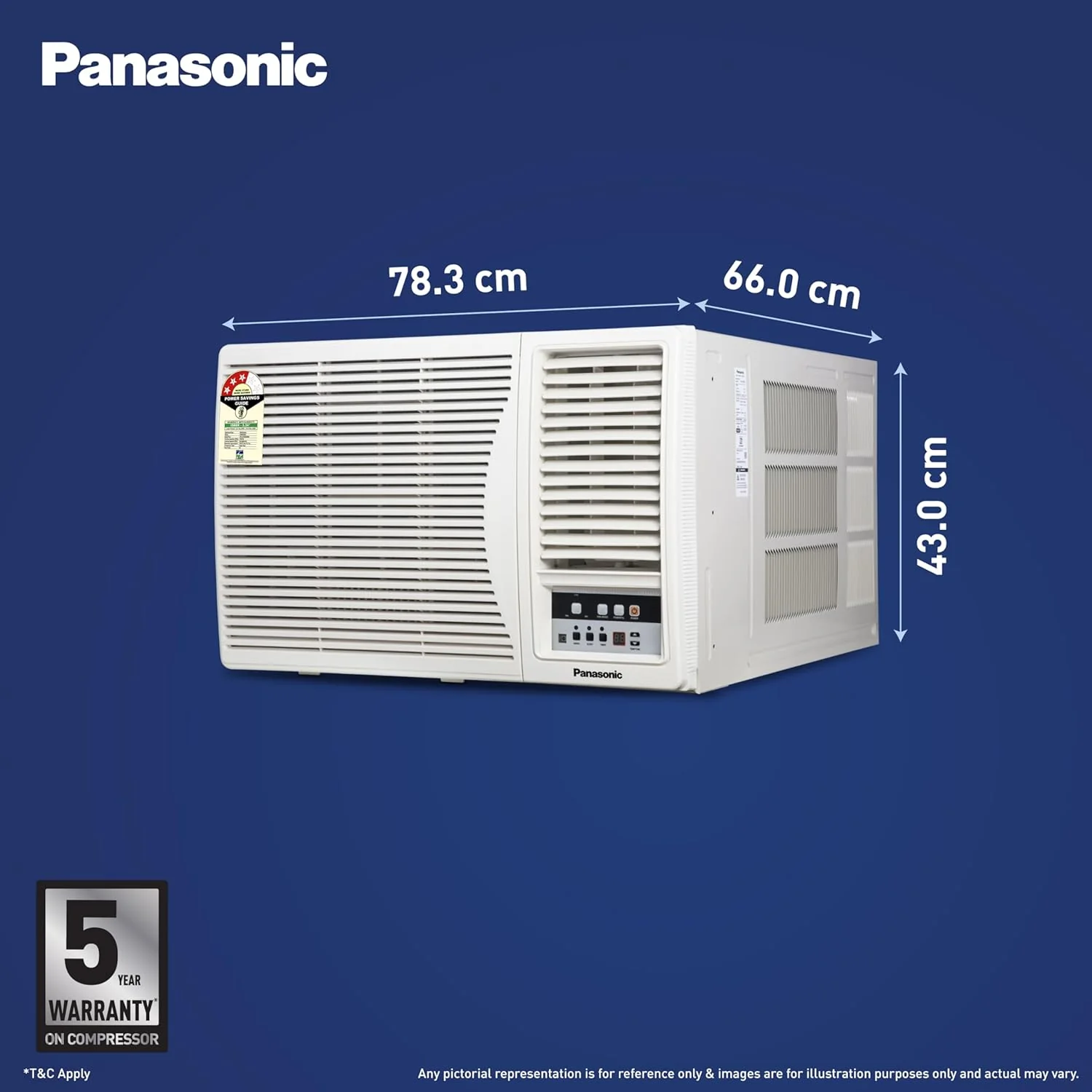 Panasonic 1.5 Ton 3 Star Fixed Speed Window AC (Copper Condenser, 48°C Oper., 2-Way, PM0.1 Filter, Powerful Mode, CW-LN183CM, White) - Image 5