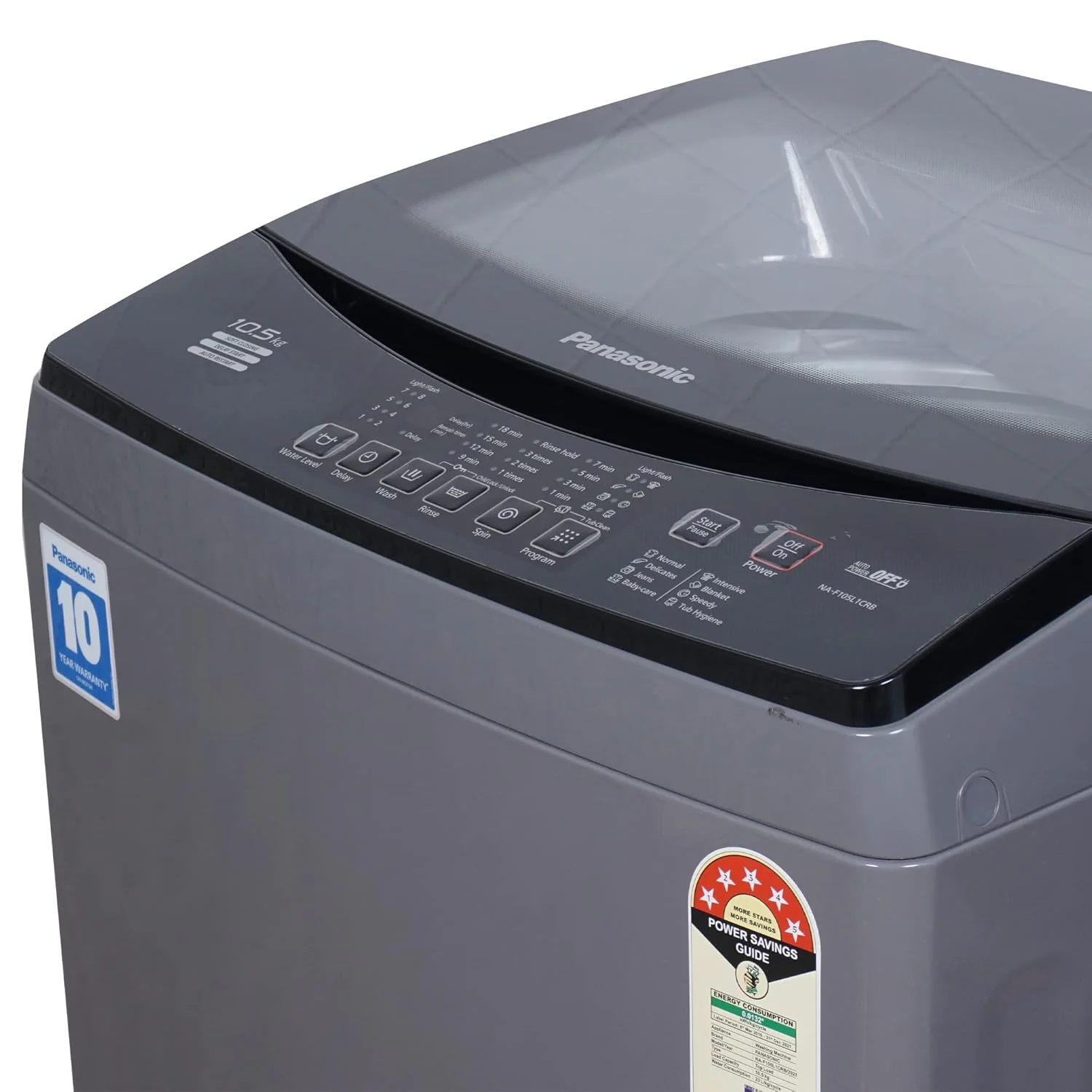 Panasonic 10.5 kg 5 Star Fully Automatic Top Load Washing Machine (Aqua Spin Rinse, NA-F105L1CRB, Dark Grey) - Image 4