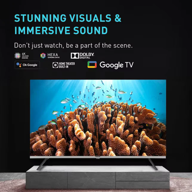 Panasonic 108 cm (43 inches) 4K Ultra HD Smart LED Google TV TH-43PX735DX (Black, 4K Color Engine, HDR 10+, Dolby Digital, Chromecast Built-in) - Image 2
