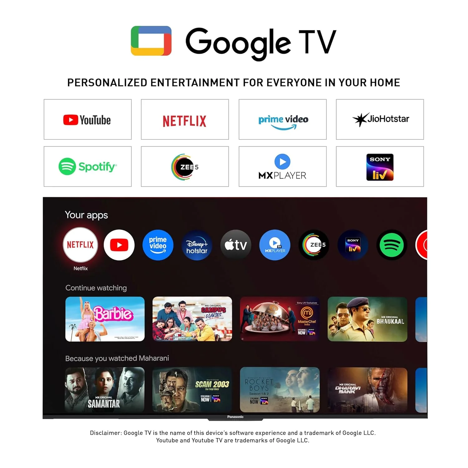 Panasonic 139 cm (55 inches) 4K Ultra HD Smart LED Google TV TH-55PX800DX (4K Colour Engine, HDR 10+, Dolby Vision &amp; Atmos, Home Theatre Built-in with Tweeter) - Image 5