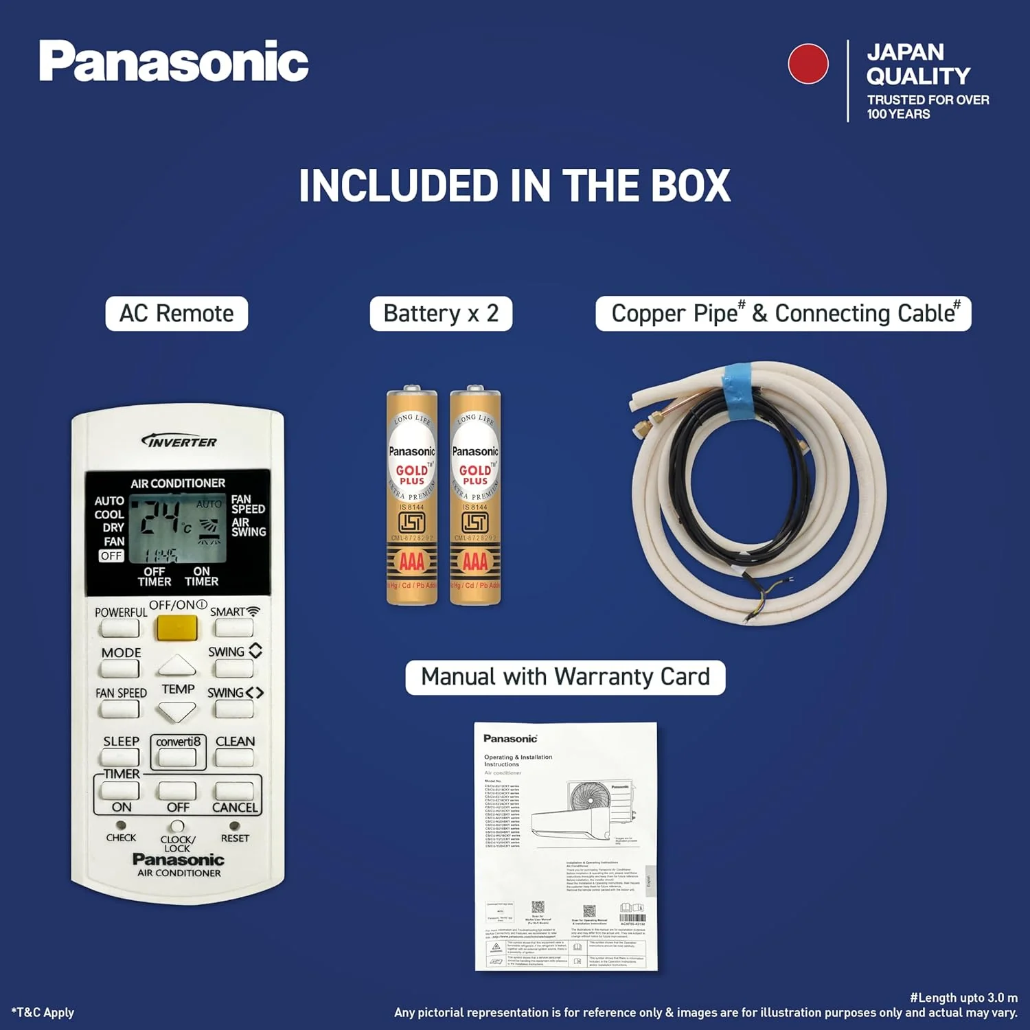 Panasonic 2.5 Ton 3Star,New star rated, Premium WiFi Inverter Smart Split AC(Matter Enabled, AI,Higher Airflow, Crystal Clean, Copper Cond., 8in1 Convertible, 4-Way, PM0.1 Filter,CS/CU-QU30CKYFM,White - Image 3