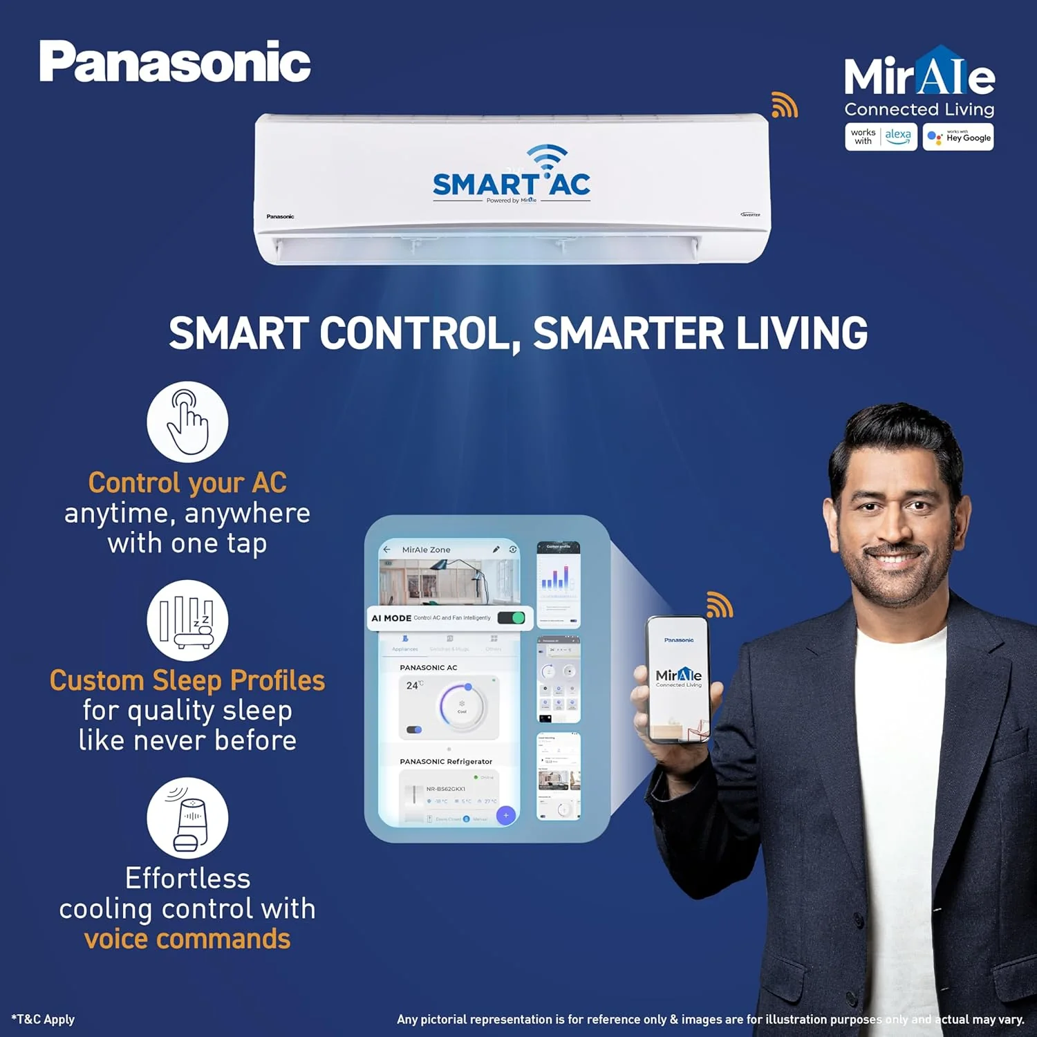 Panasonic 2.5 Ton 3Star,New star rated, Premium WiFi Inverter Smart Split AC(Matter Enabled, AI,Higher Airflow, Crystal Clean, Copper Cond., 8in1 Convertible, 4-Way, PM0.1 Filter,CS/CU-QU30CKYFM,White - Image 4