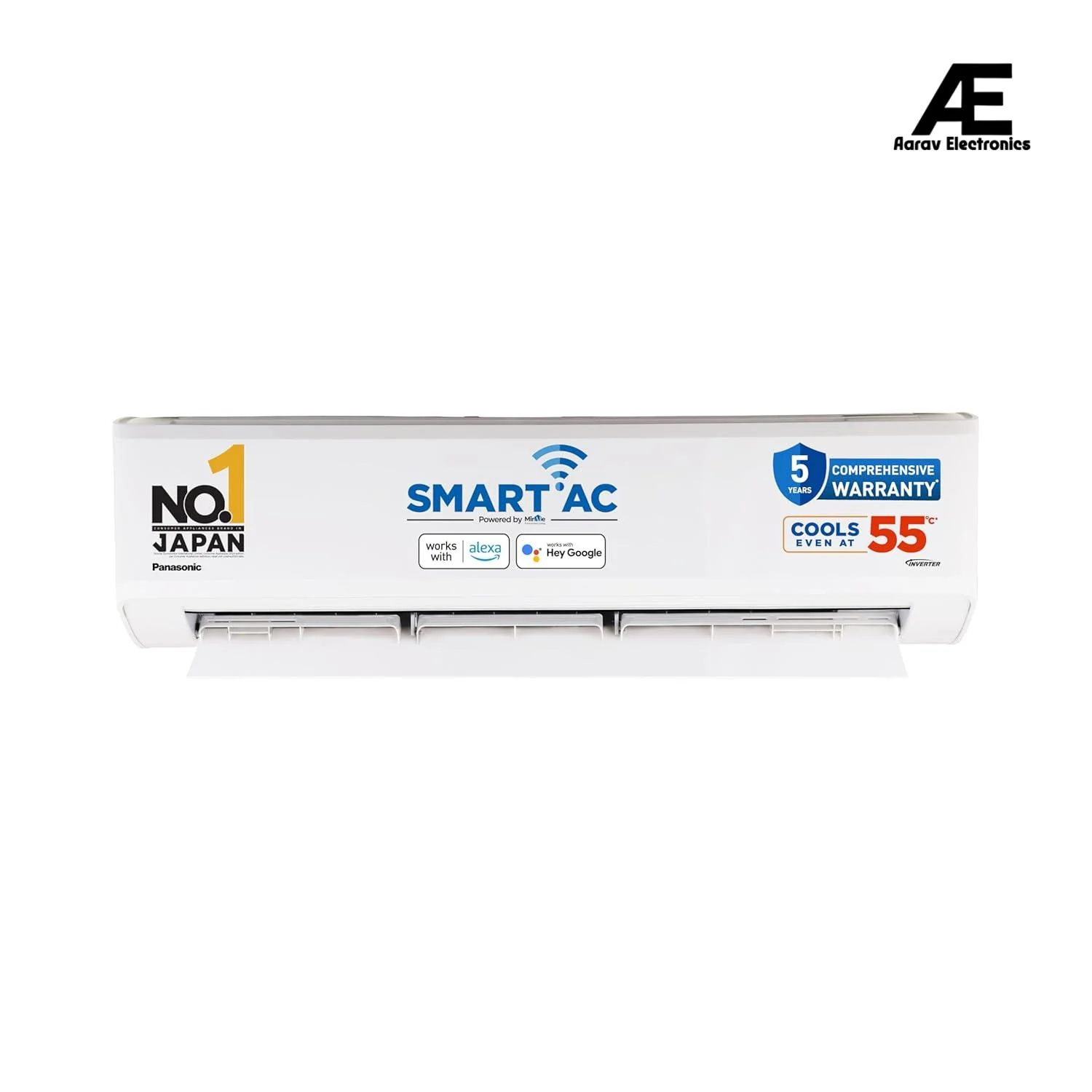 Panasonic 2 Ton 3 Star Wi-Fi Inverter Smart Split AC (100% Copper Condenser, 7 in 1 Convertible with True AI Mode & MirAie, 4 Way Swing, Ag Filter, Shield Blue + Crystal Clean CS/CU-EU24BKY3FM, White)