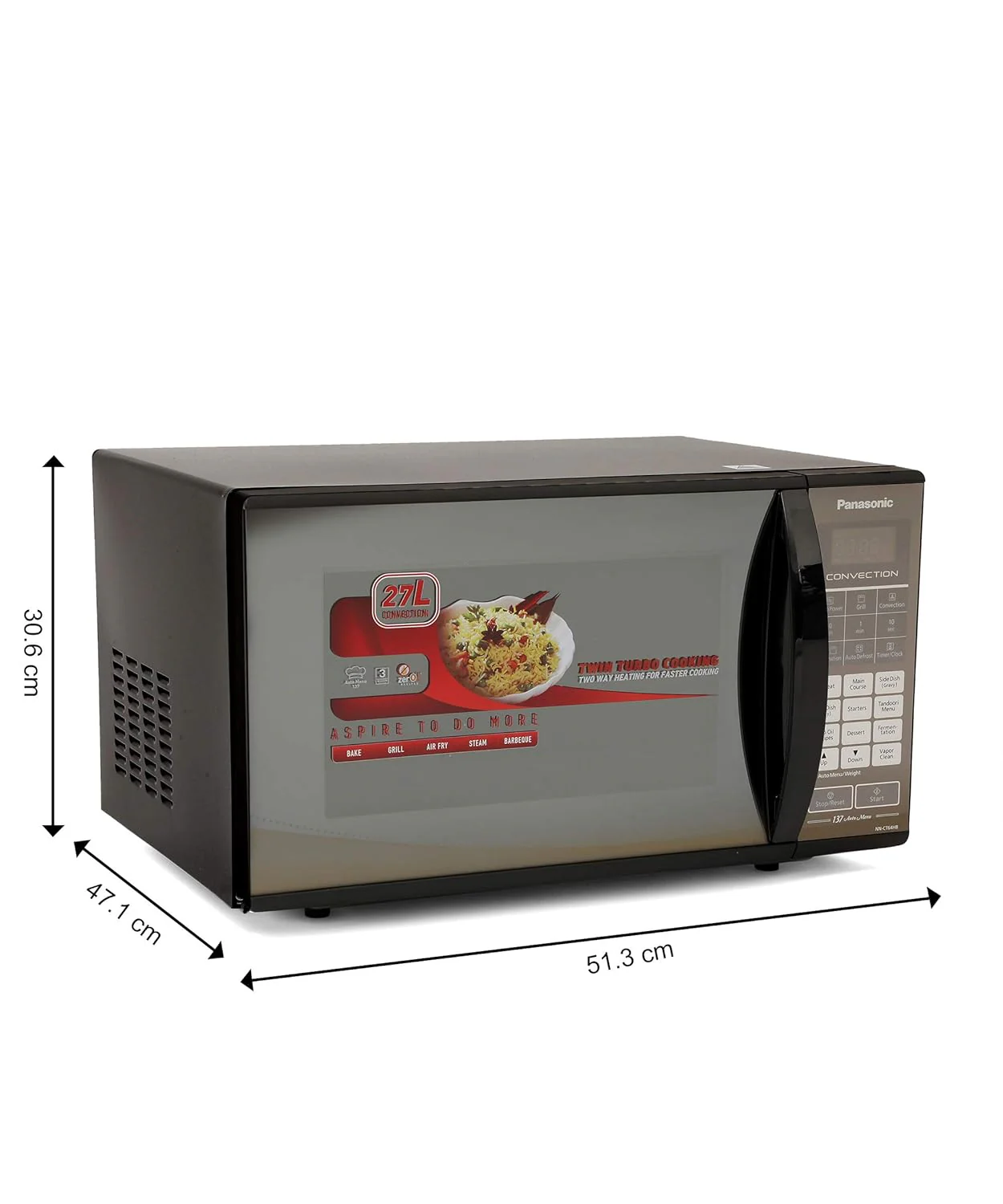 Panasonic 27 L Black Mirror, Heat , stainless steel cavity, Magic Grill Convection Microwave Oven  (NN-CT614NBFG, Black) - Image 6