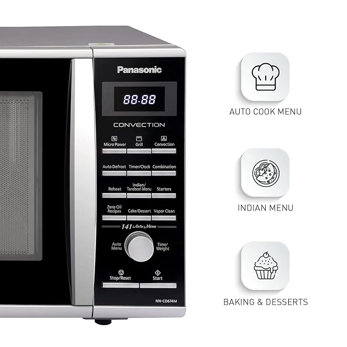 Panasonic 27L Microwave Conventional Oven(NN-CD674MFDG,Silver, Rotisserie), Free 1 Year Extended Warranty - Image 5