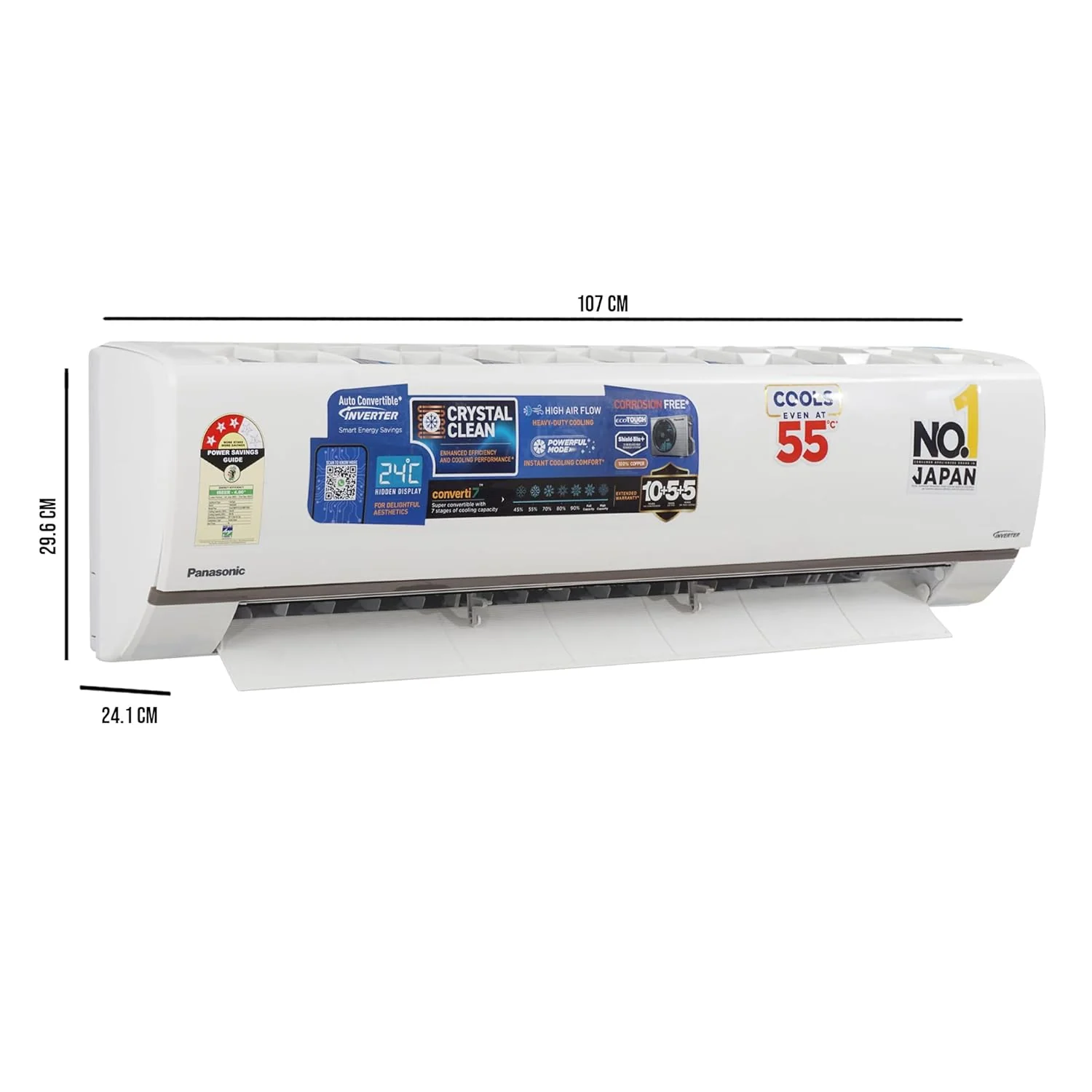 Panasonic AU 7 in 1Convertible 1.5 Ton 3 Star Inverter Split (100% Copper Condenser,CS/CU-AU18BKYF),55°Tested,High CFM &amp; Eco tough Outdoor Crystal Clean Technology - Image 3